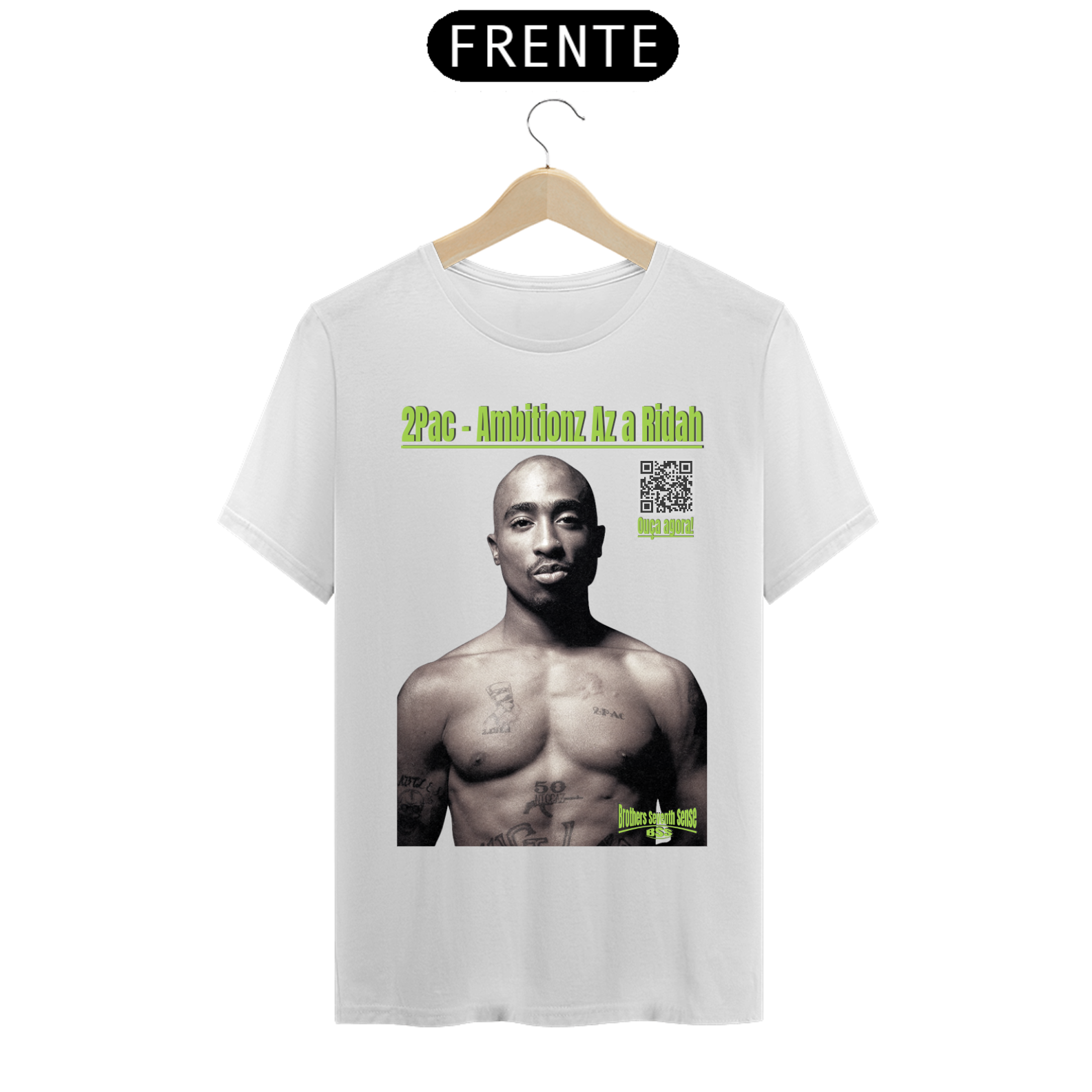 Camisa 2Pac - Ambitionz Az a Ridah (QRcode)