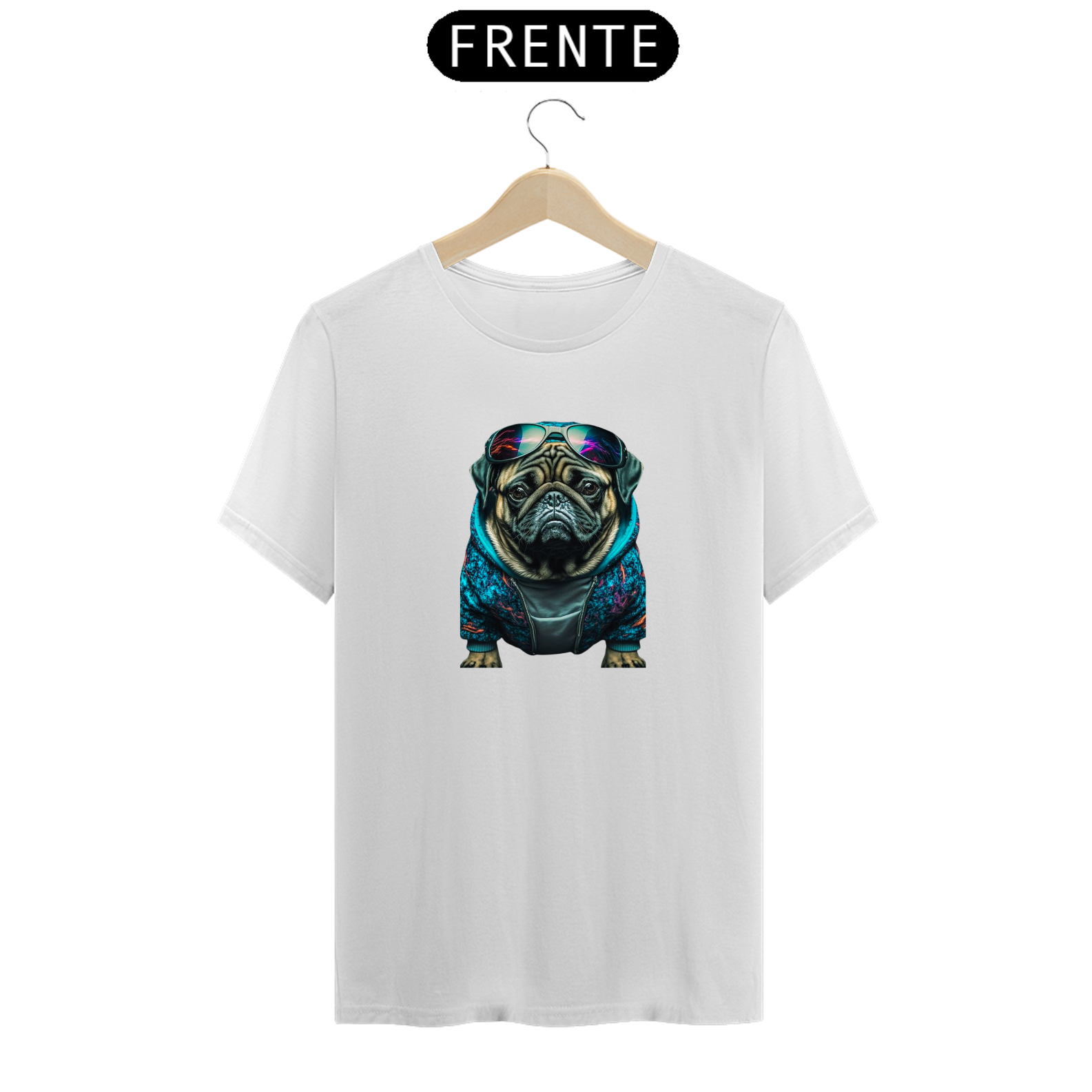 Camiseta Pug de Óculos