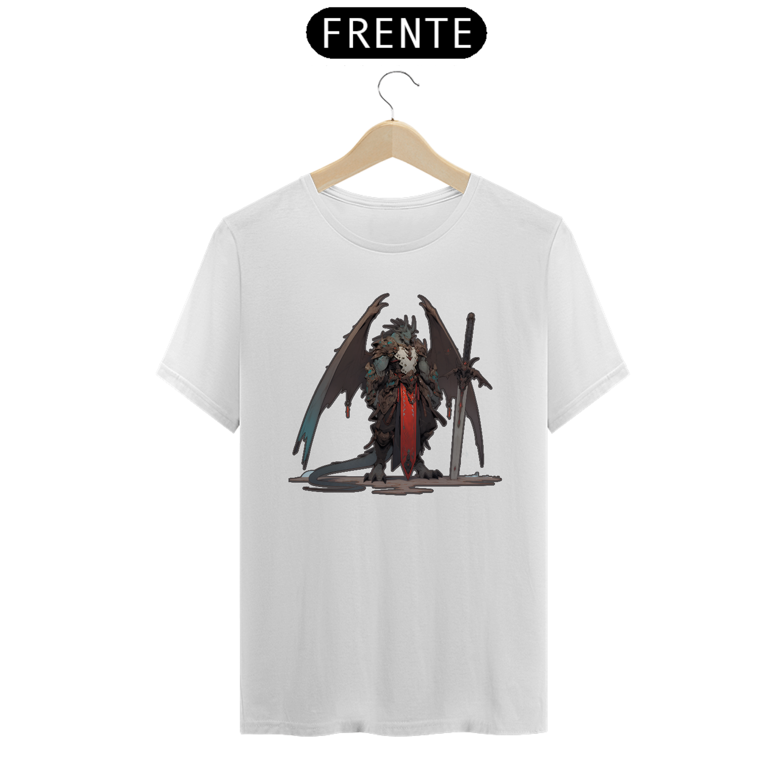DRAGÃO GUERREIRO VERMELHO T-SHIRT CLASSIC