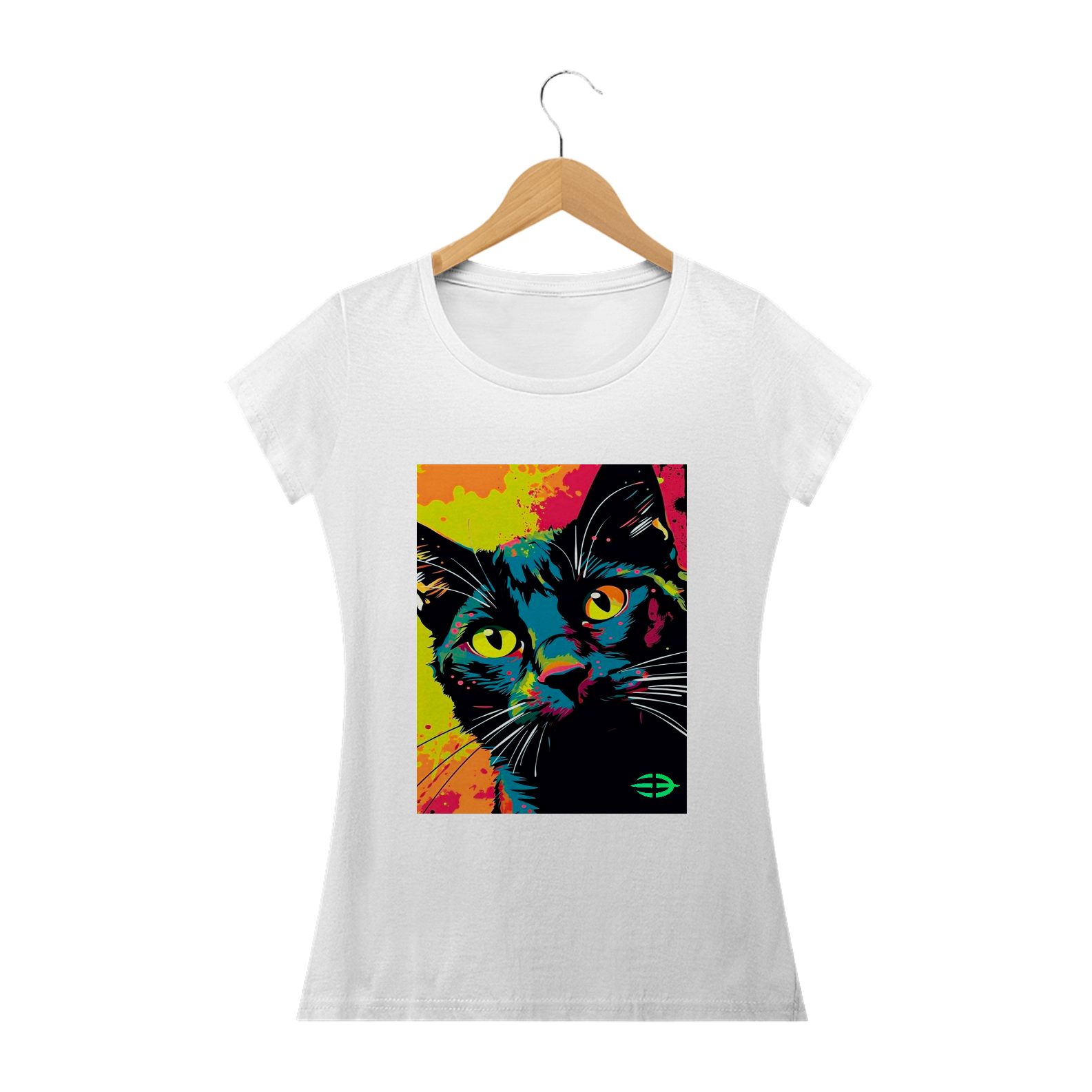 Camiseta Feminina Colorful Cat - Atena™