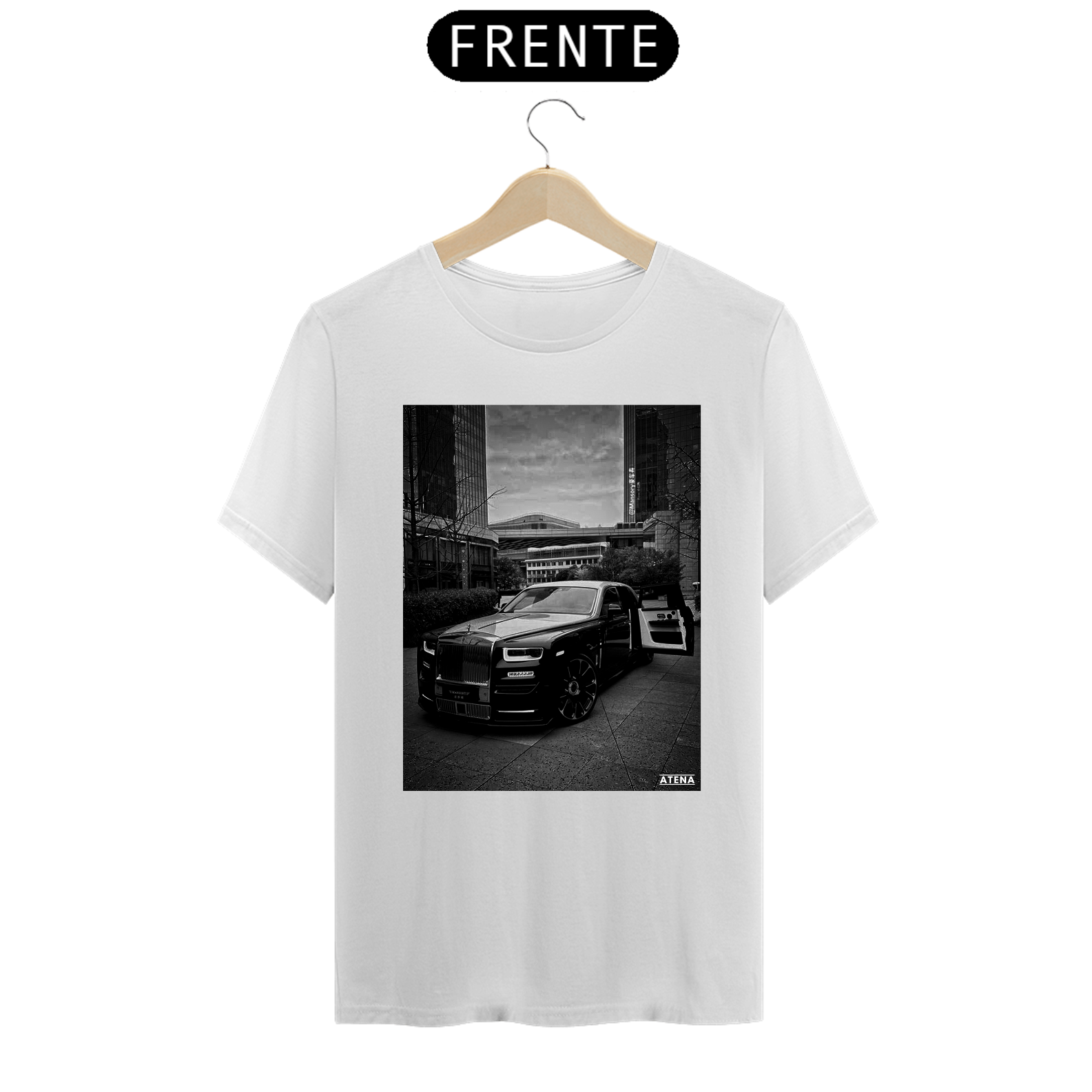 Camiseta Premium Masculina Rolls Royce B&W - Atena™
