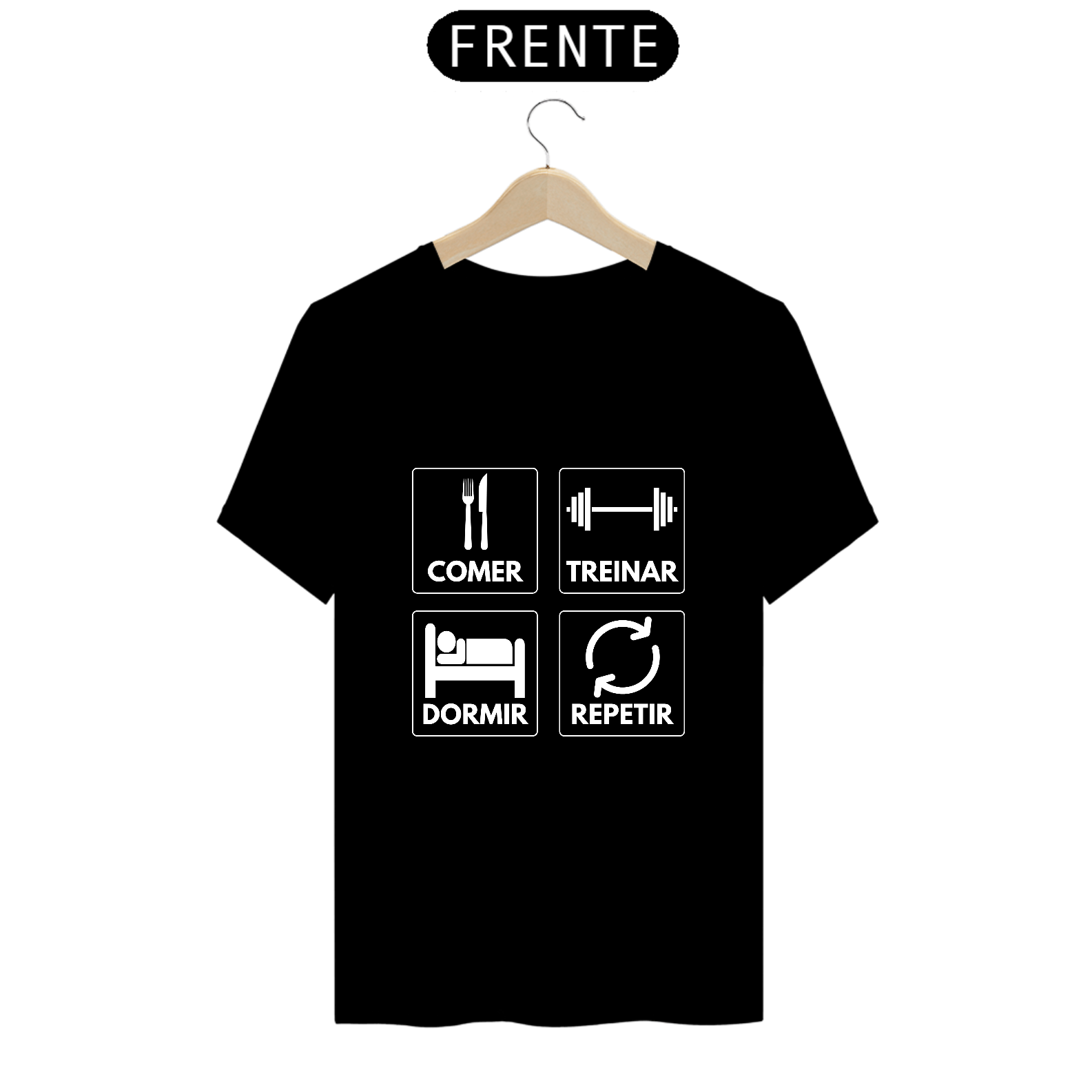 Camiseta Unissex Comer, Treinar, Dormir e Repetir - Atena™