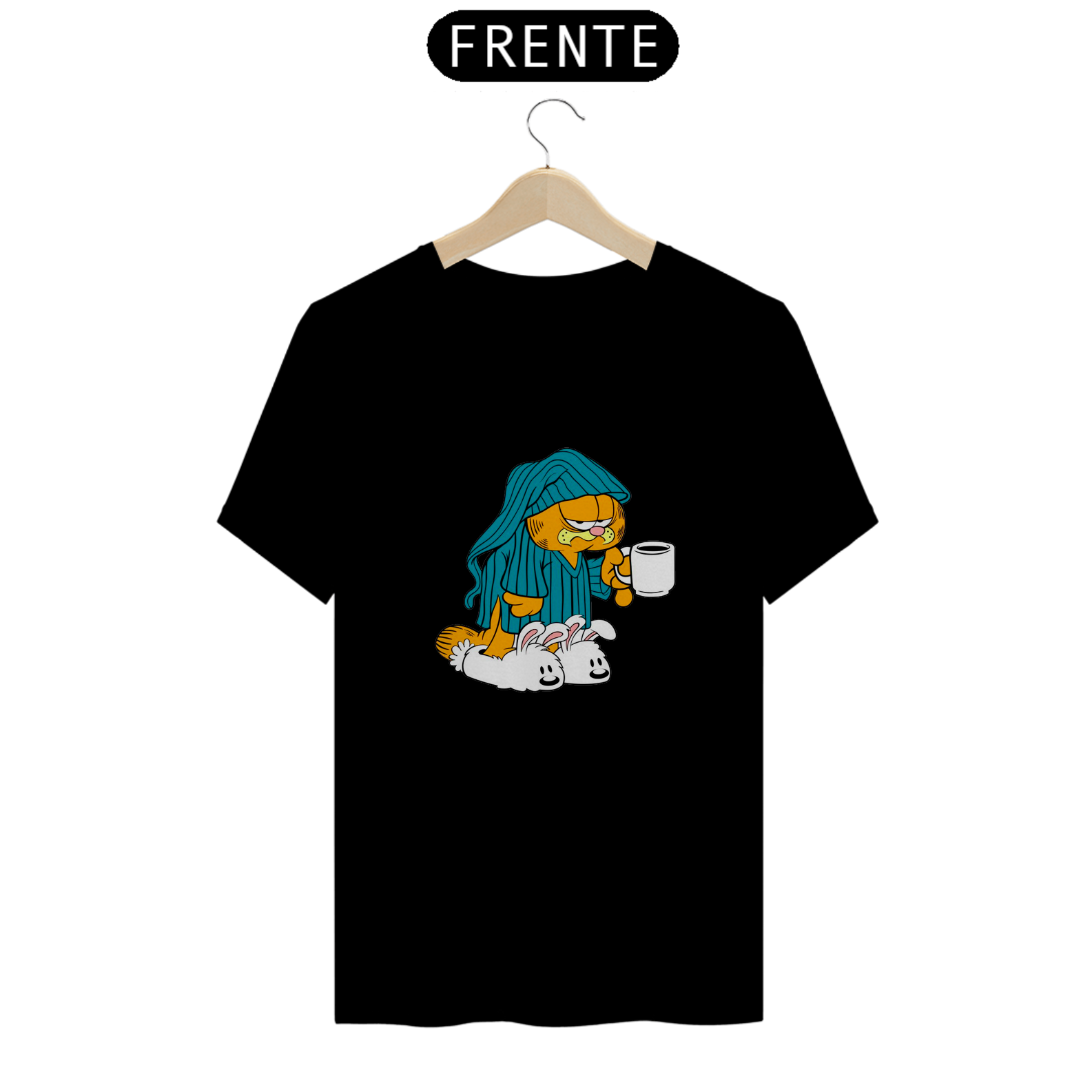 Camiseta Premium Unissex Garfield de Pantufas - Atena™