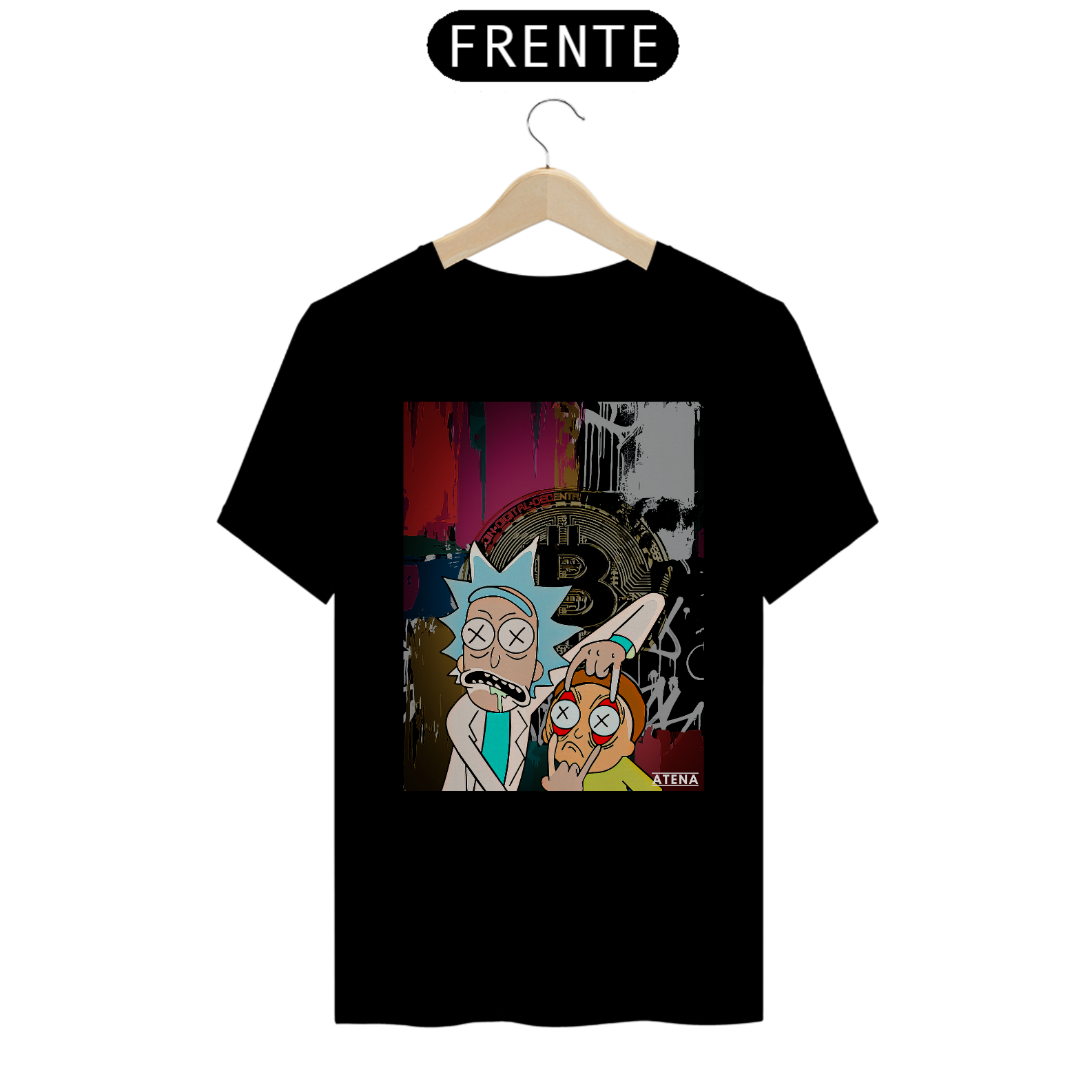Camiseta Premium Unissex Rick And Morty Bitcoin - Atena™