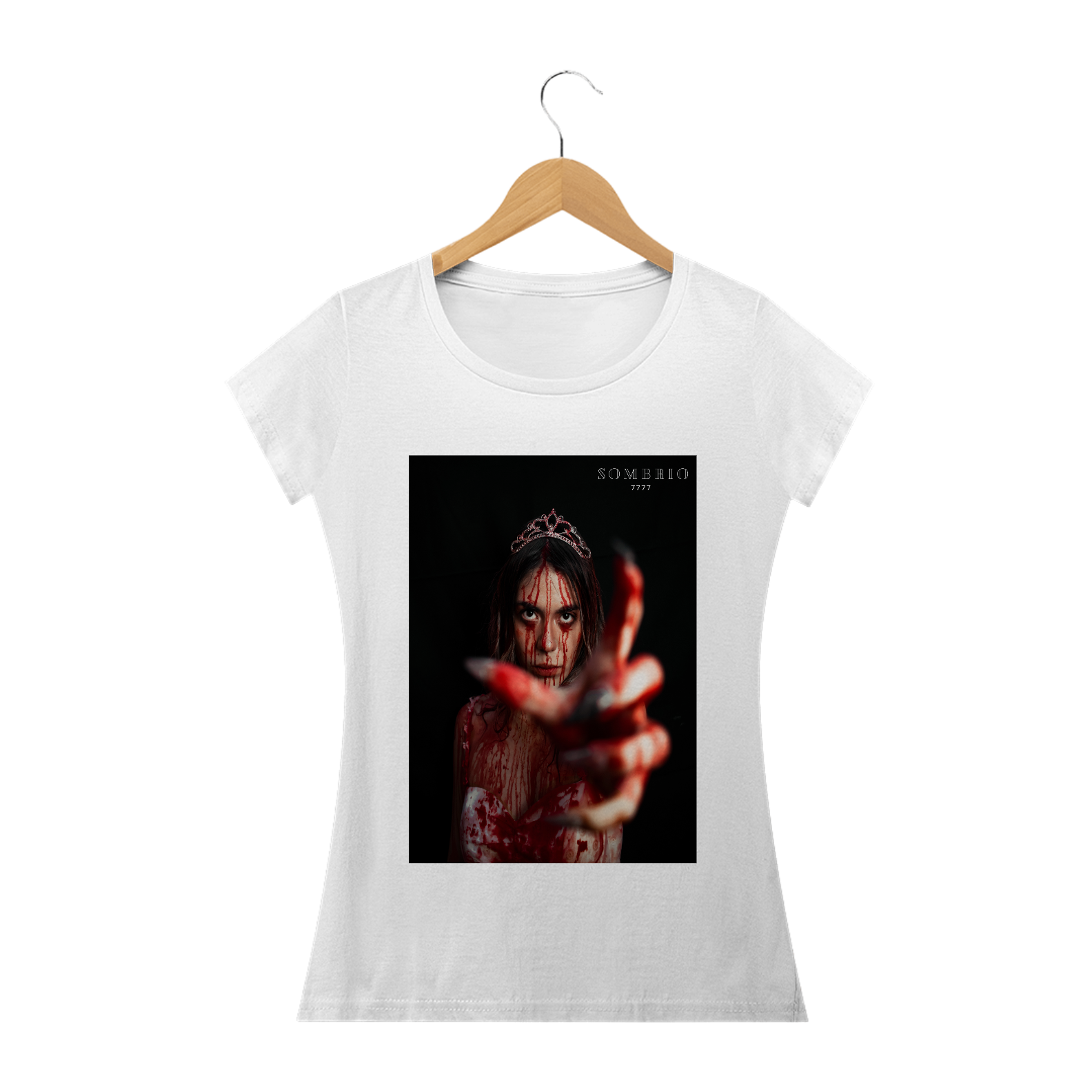 CAMISETA  BABY LONG FEMININA BLOODY WITH SOMBRIO 7777