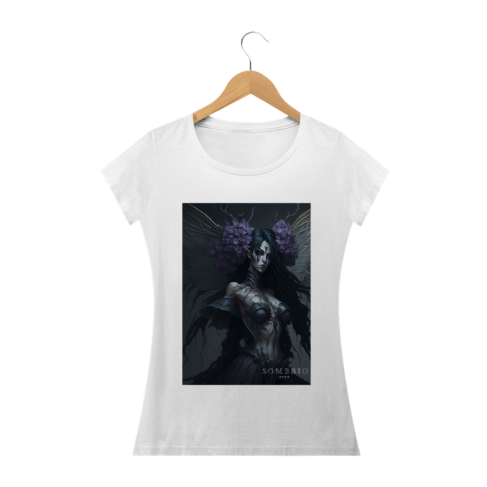 CAMISETA BABY LONG FEMININA WITCH NIGHTSHADE SOMBRIO 777