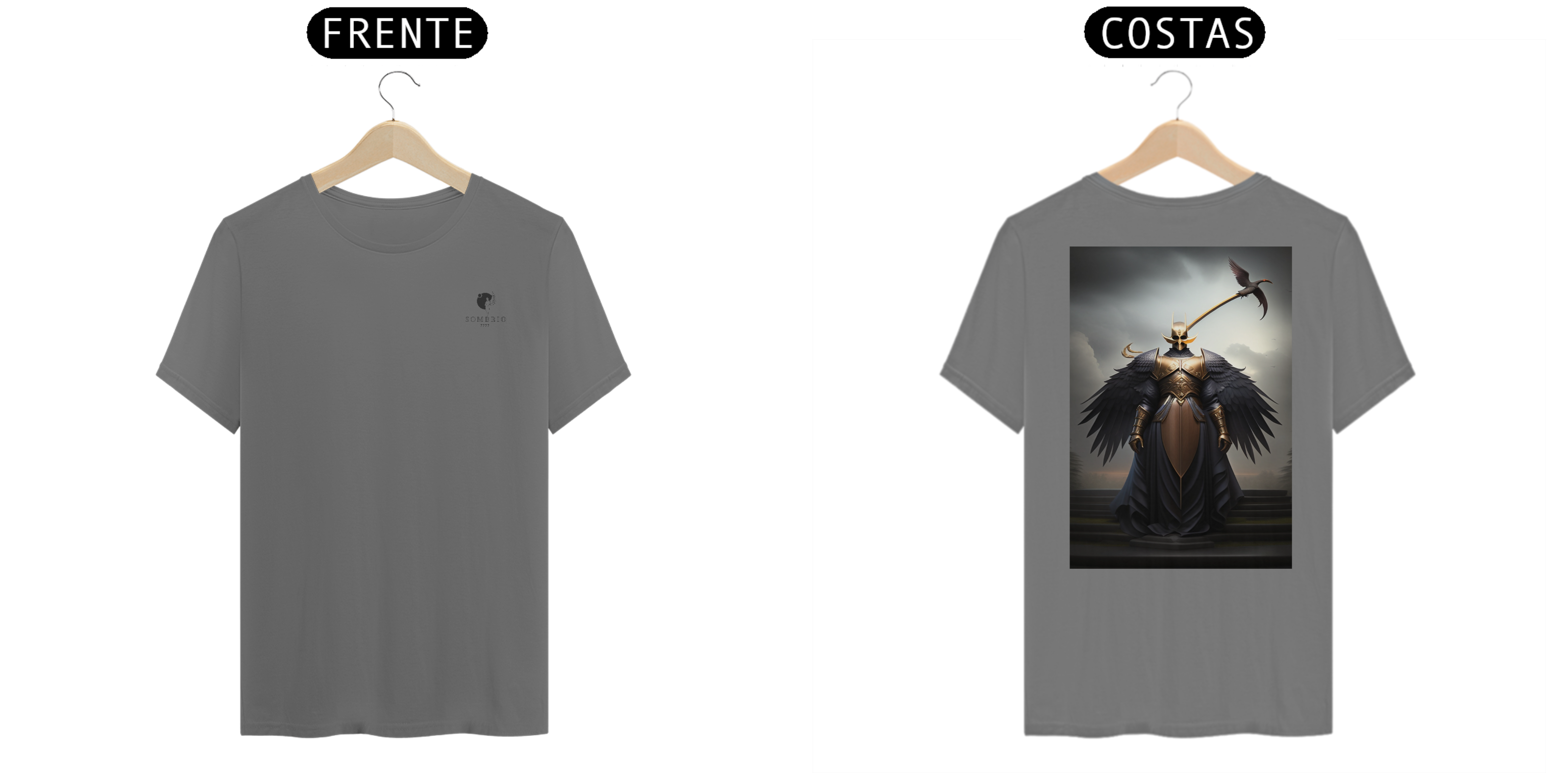 T-SHIRT ESTONADA MASCULINA FALLEN ANGEL DEMONIC WIZARD SOMBRIO 7777