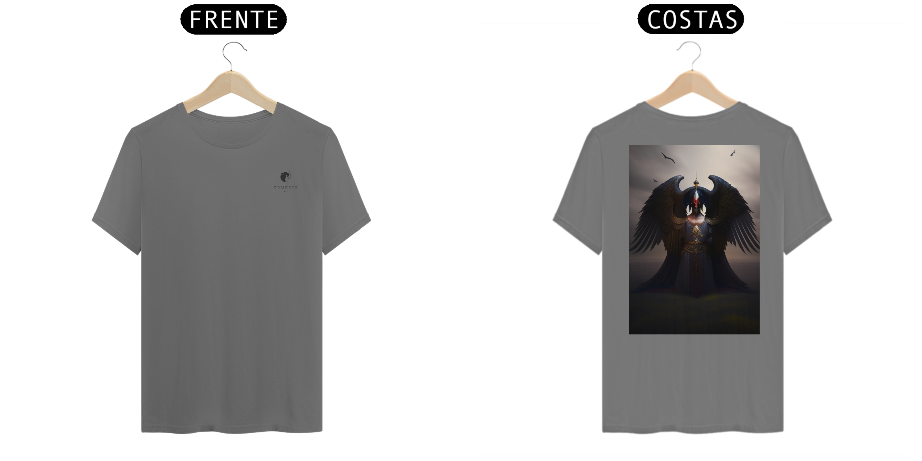 T-SHIRT ESTONADA MASCULINA FALLEN ANGEL DARK WIZARD SOMBRIO 7777