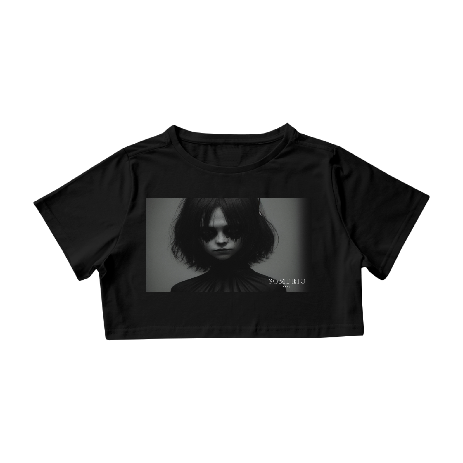 CROPPED FEMININO DEATH DOLL SOMBRIO 7777