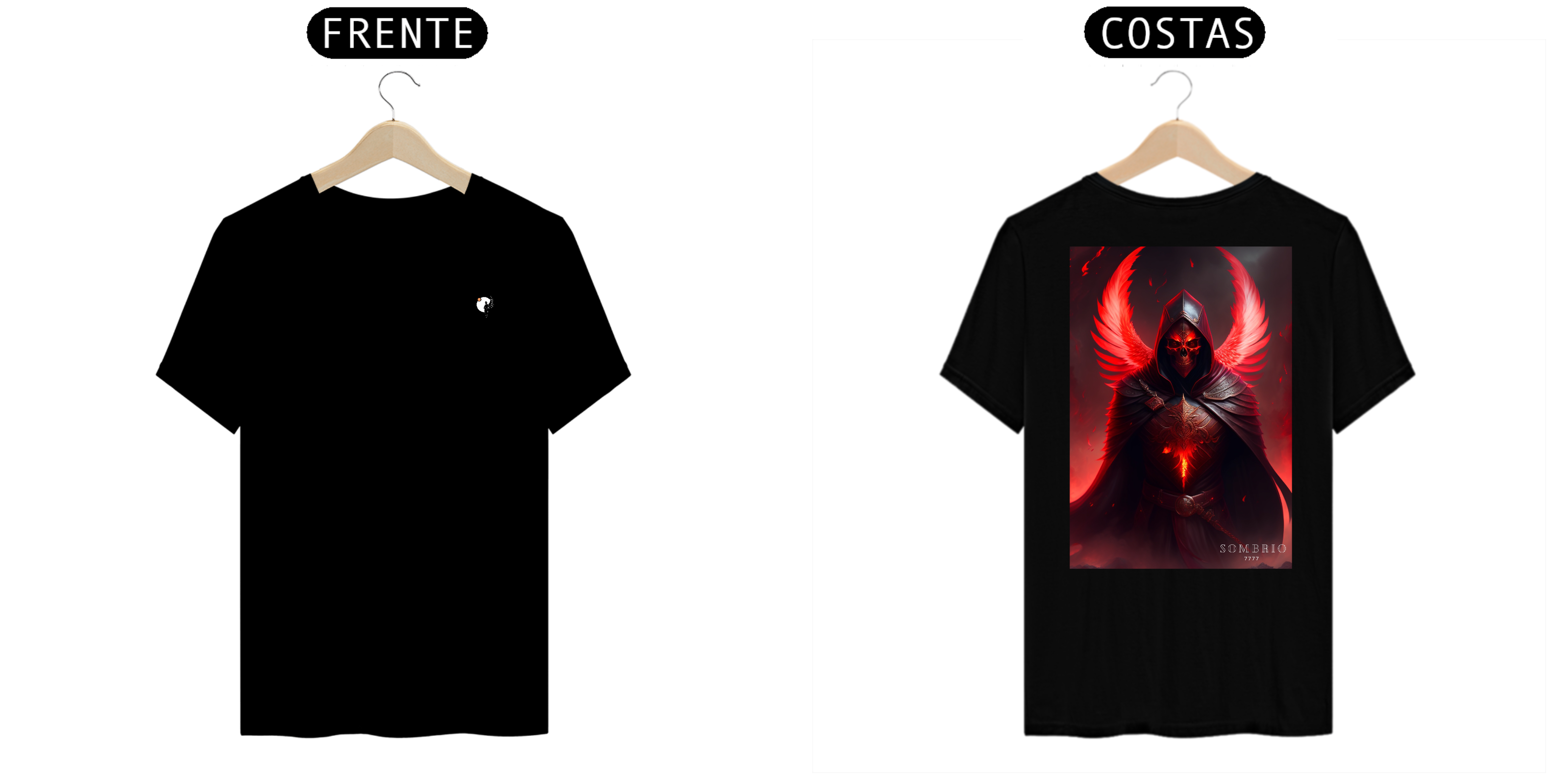 T-SHIRT CLASSIC MASCULINA SHADOW ANGEL SOMBRIO 7777