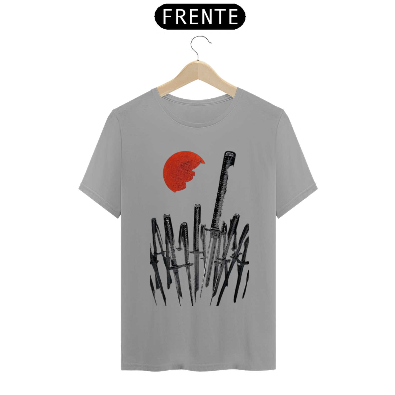 Camisa com estampa de espadas