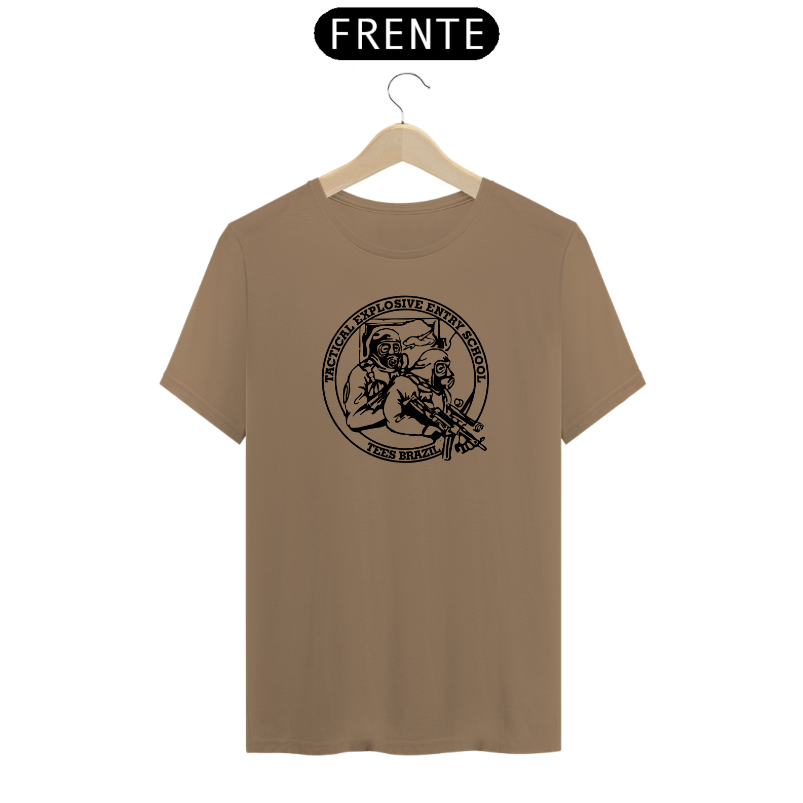 Nome do produto: Camiseta TEES (Verde oliva, Marrom e Marfim)