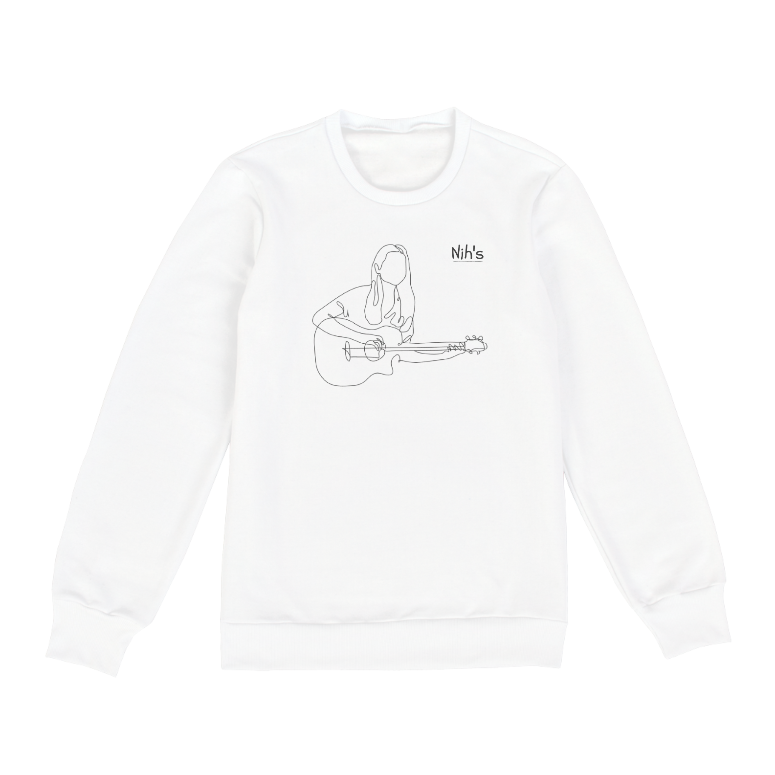 Moletom Original Nih's - Violão Desenho (Logo Preta)