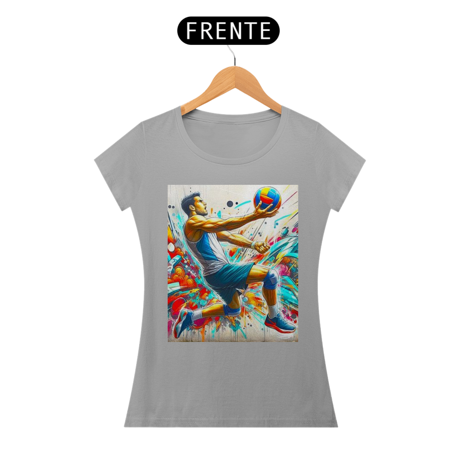 Camiseta Feminina Jogador de Vôlei