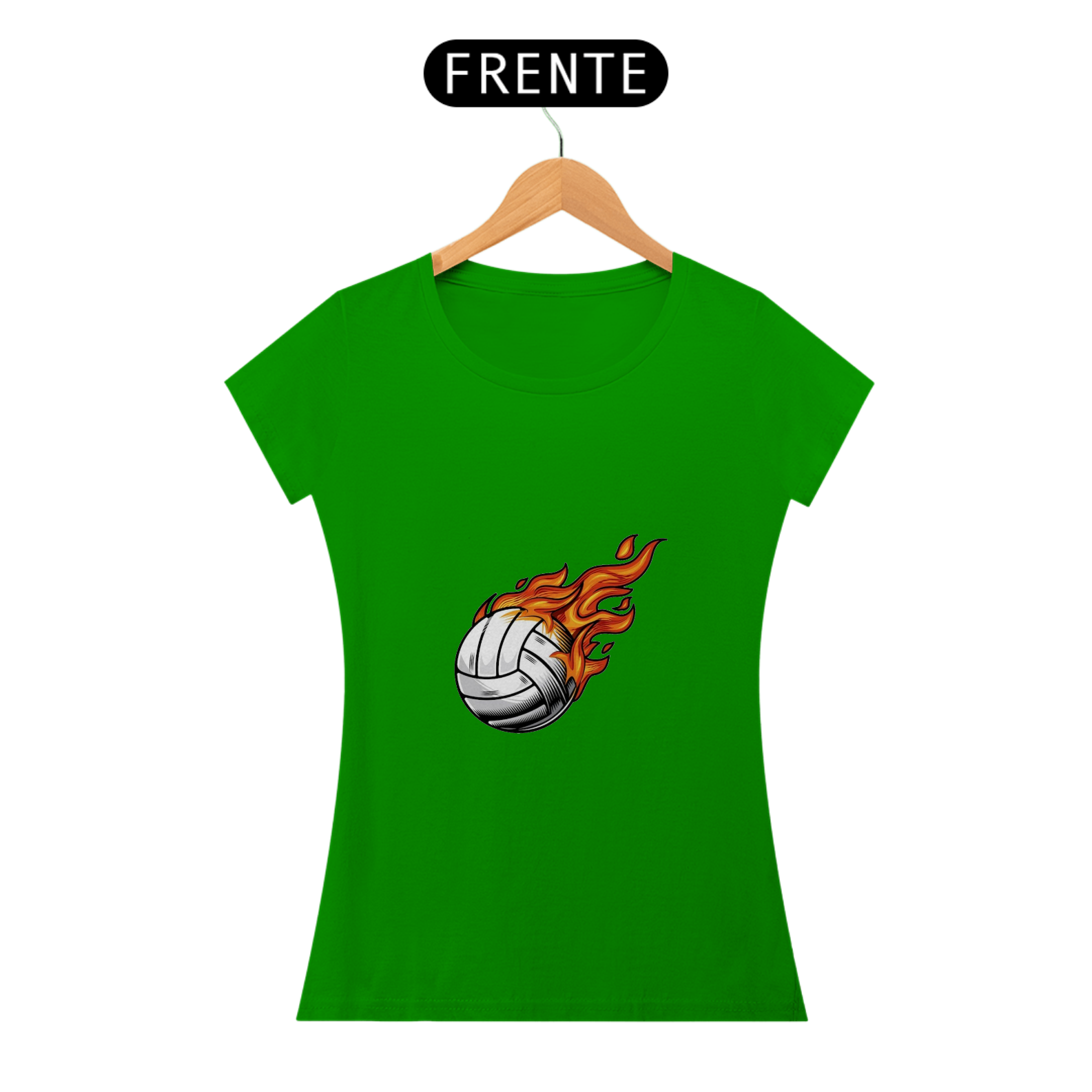 Camiseta Feminina Bola de Vôlei pegado Fogo 