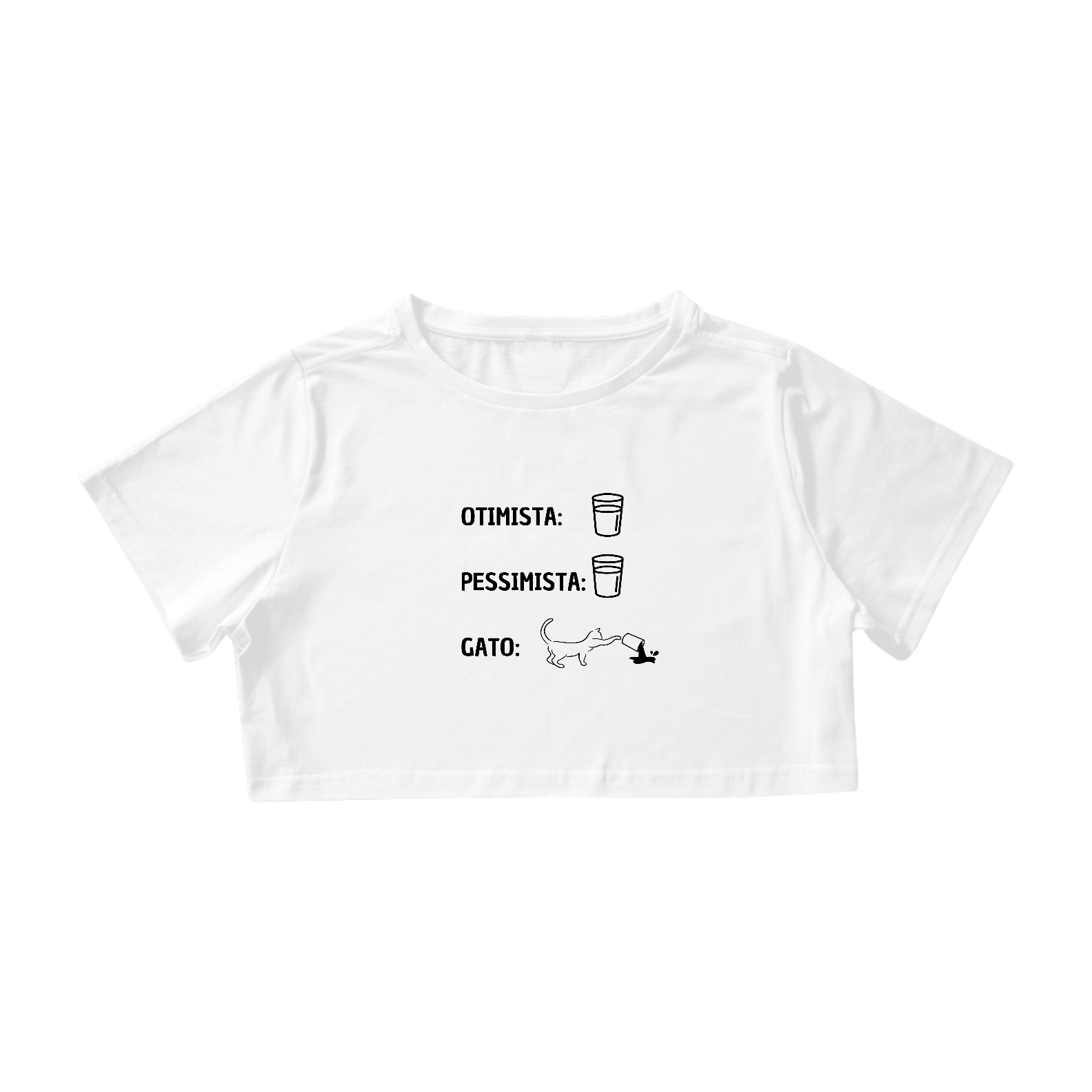 Cropped Otimista, Pessimista e Gato - Clara