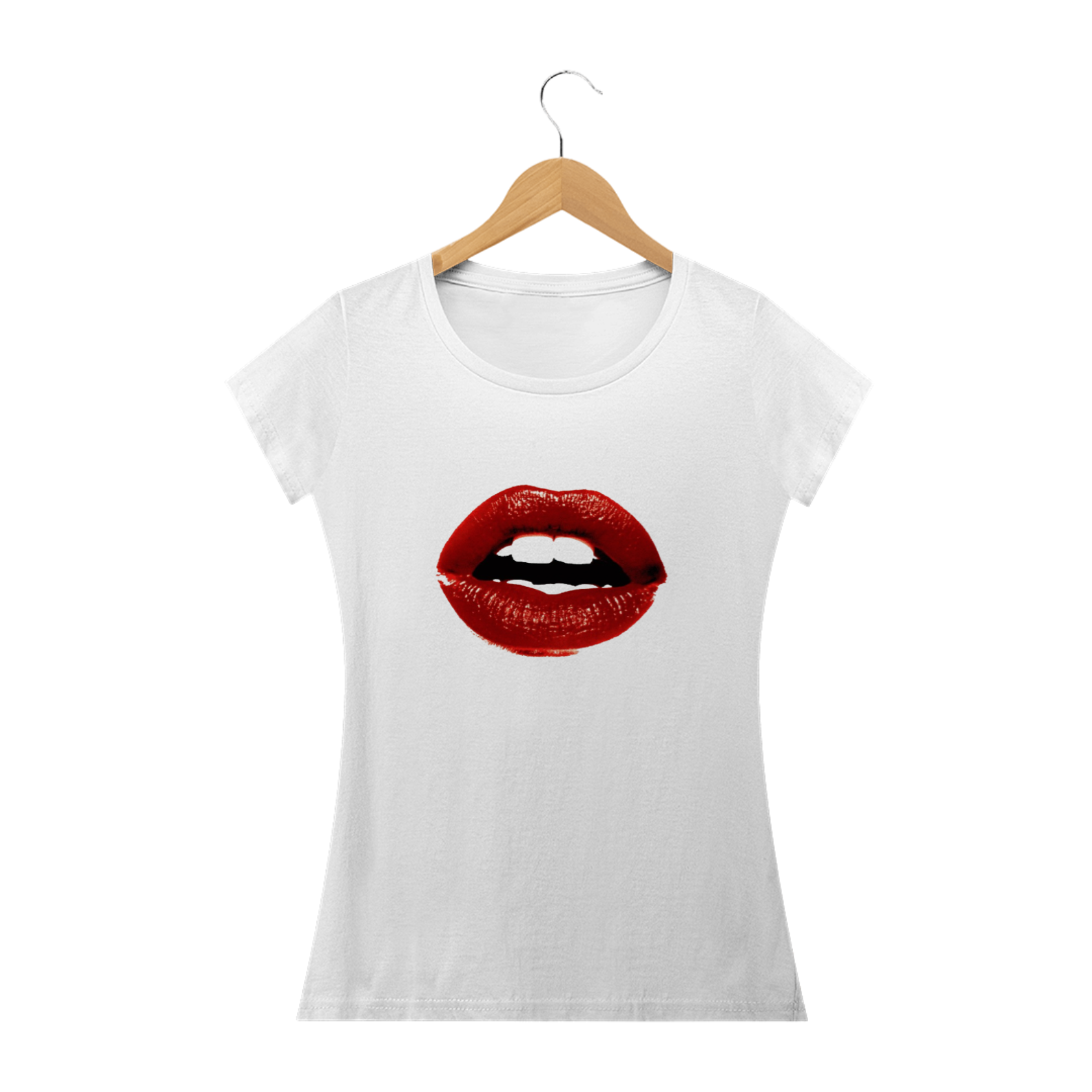 camiseta feminina  lábios 