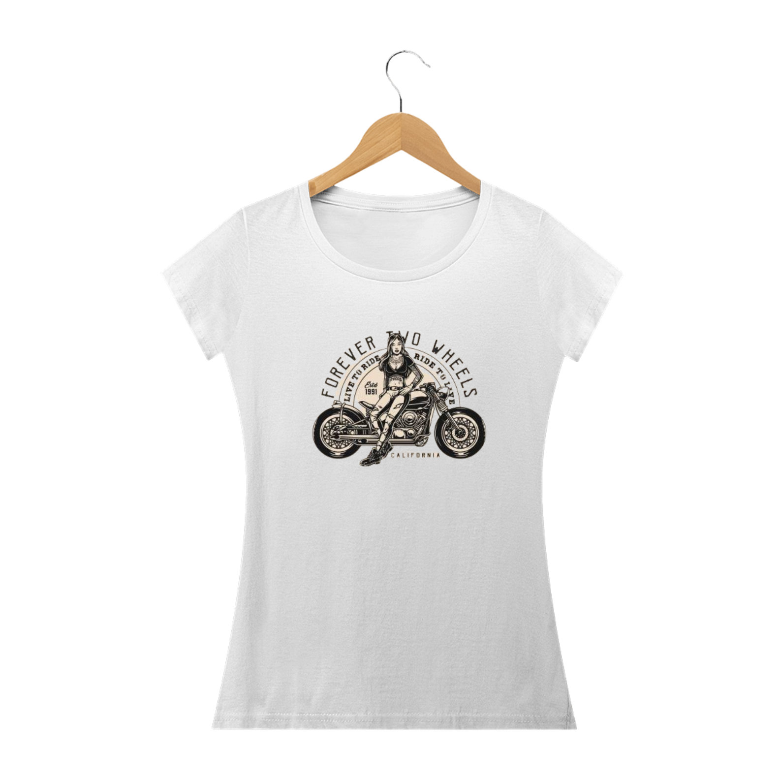 camiseta feminina motocycle 