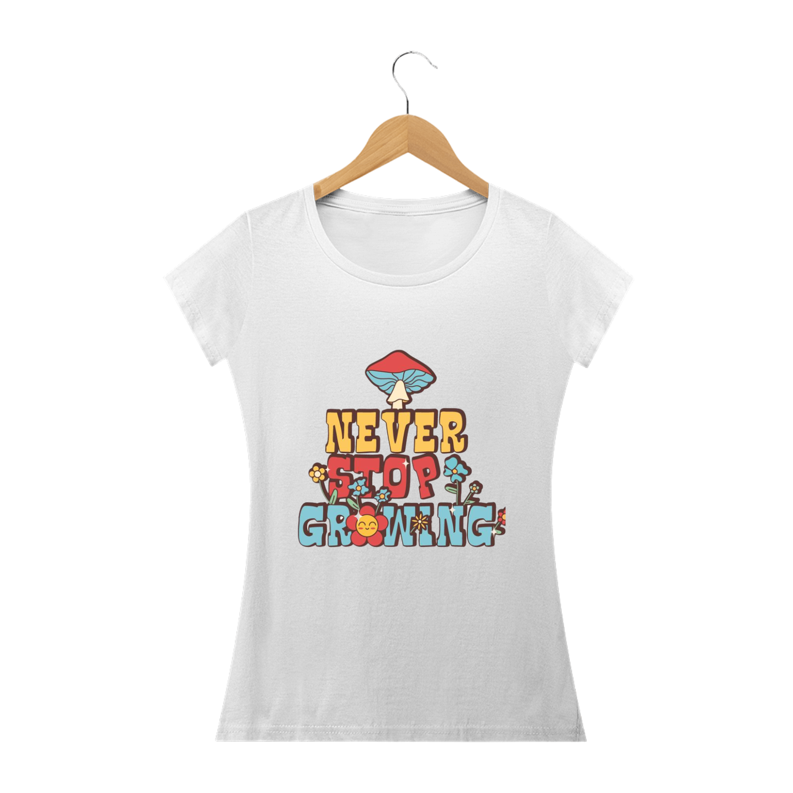 camiseta feminina cogumelo