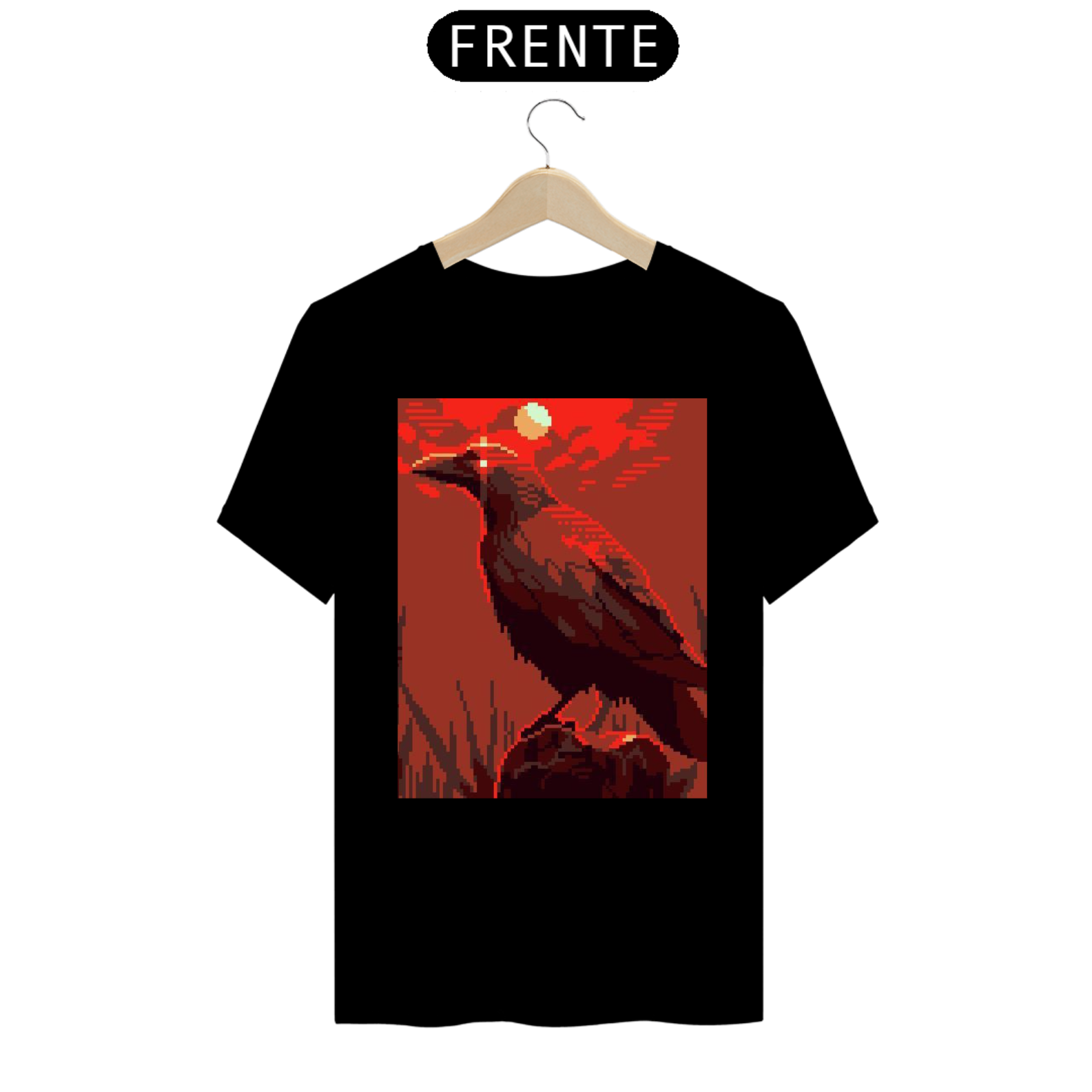 Camiseta Casual Corvo Vermelho