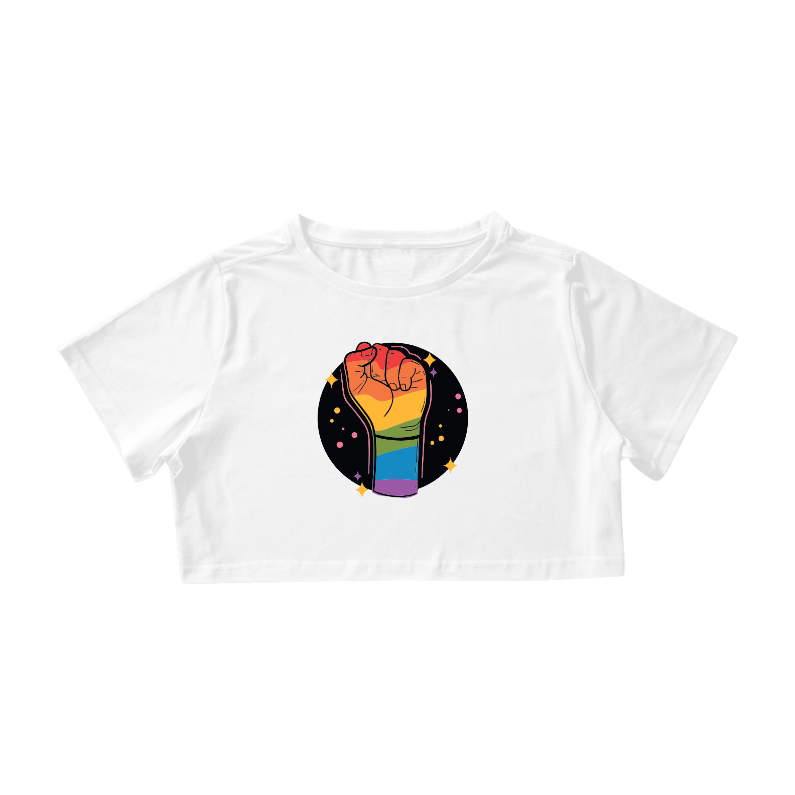 Cropped Punho Pride (branca)