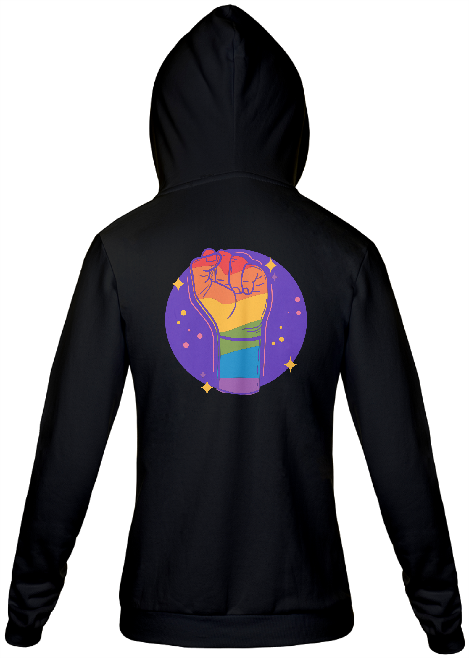 Moletom Ziper Punho Pride (preto)