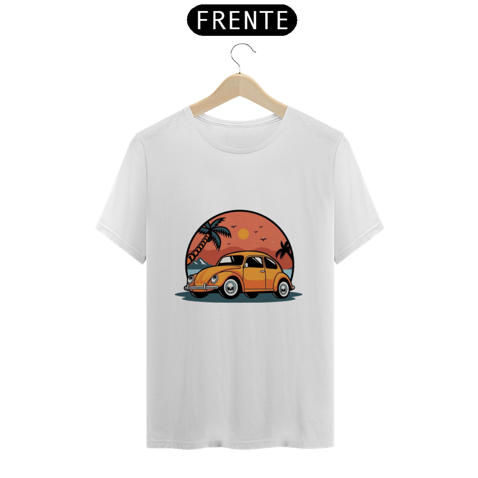 CAMISETA FUSCA 100% ALGODÃO, MALHA CARDADA.