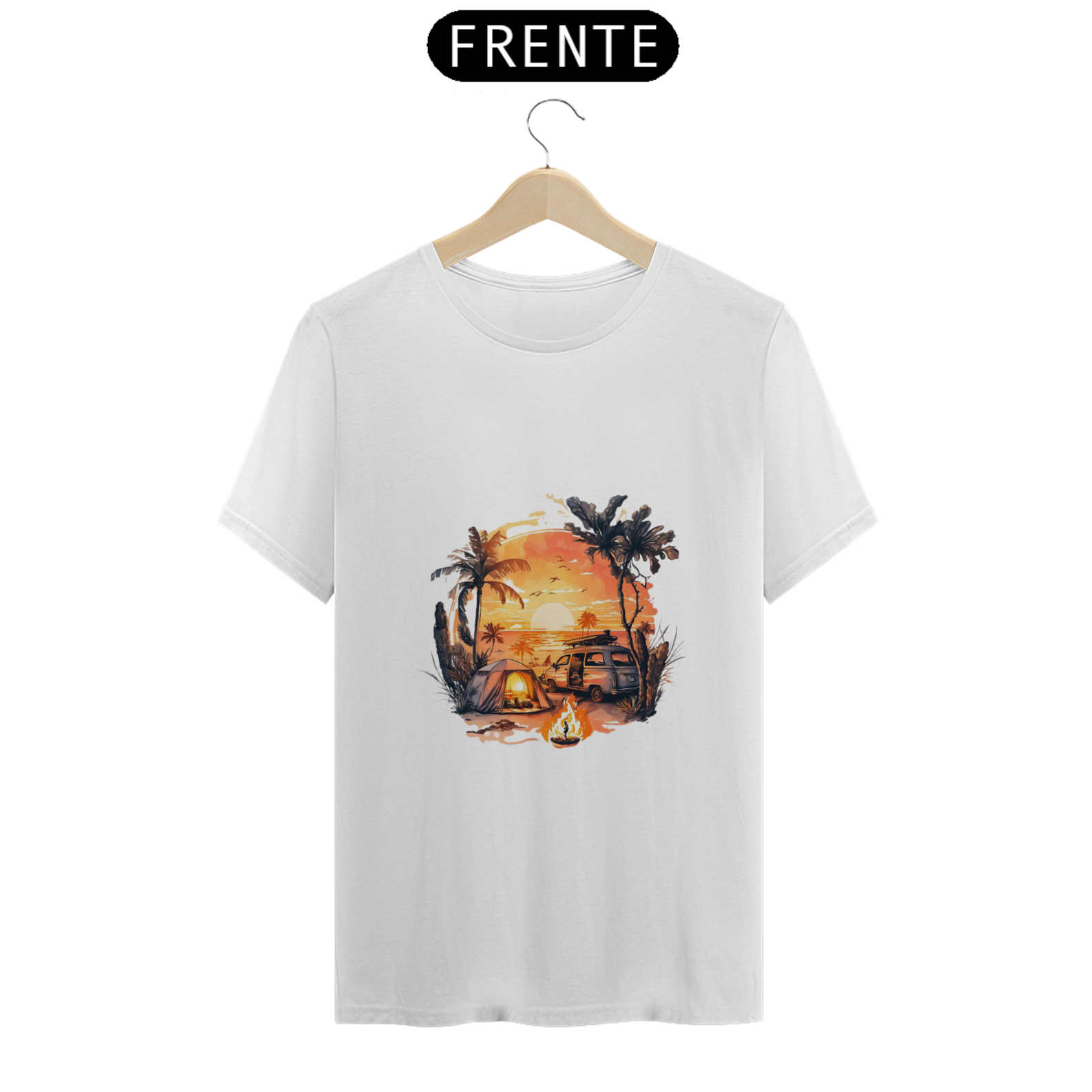 Nome do produto  CAMISETA PAISAGEM FOGUEIRA  100% ALGODÃO, MALHA CARDADA.