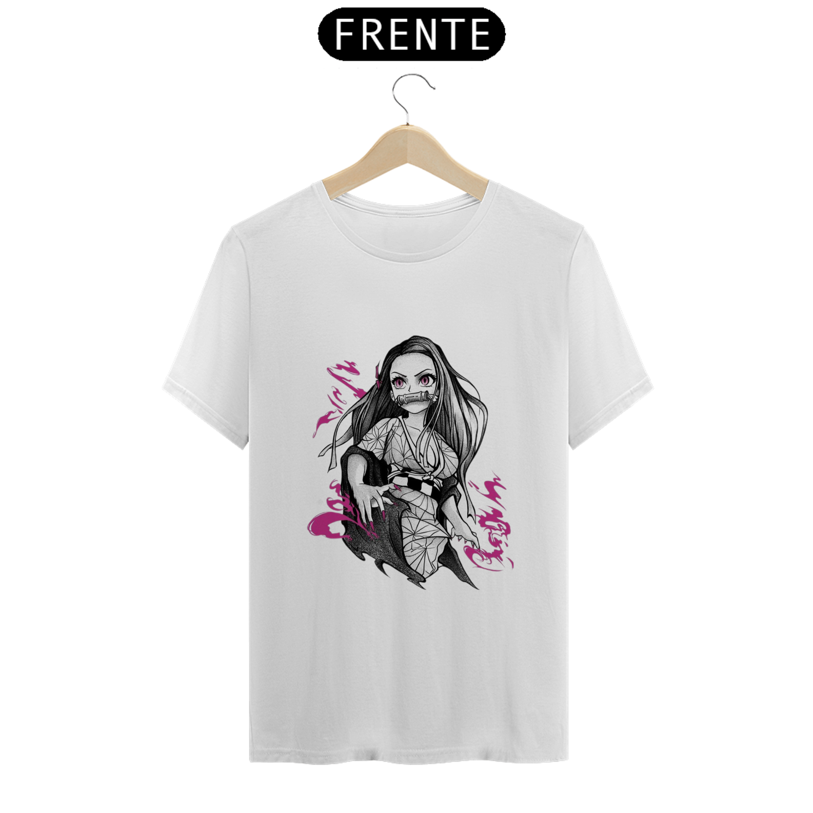 CAMISETA NEZUKO 100% ALGODÃO, MALHA CARDADA.