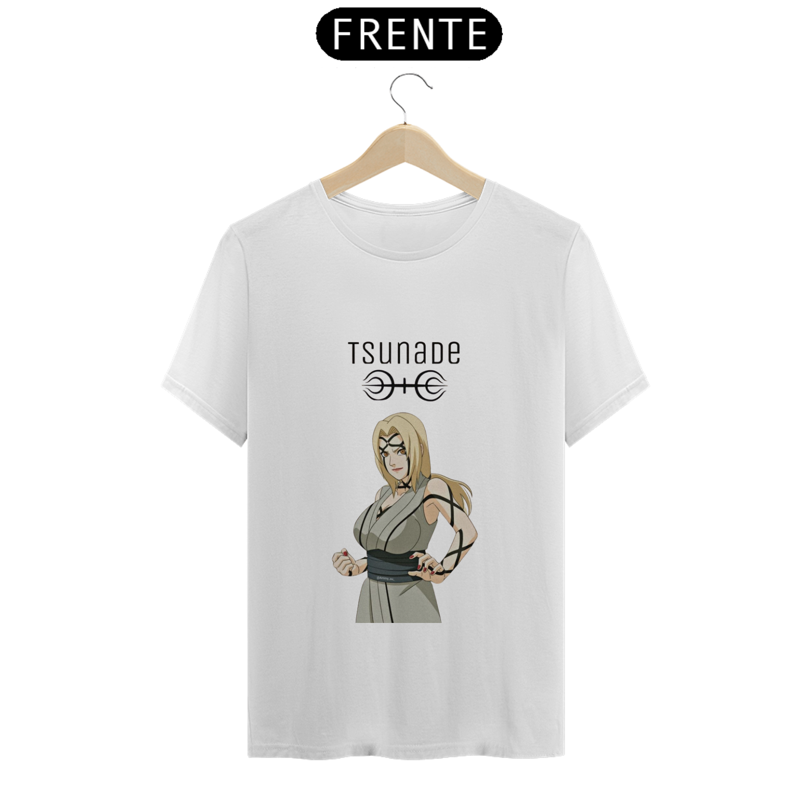 Nome do produto: CAMISETA TSUNADE 100% ALGODÃO, MALHA CARDADA.