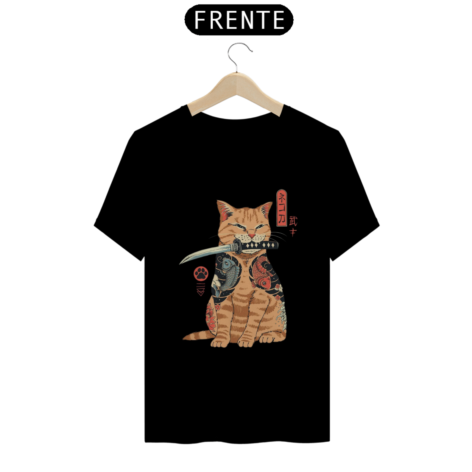 Nome do produto  CAMISETA GATO NINJA, 100% ALGODÃO, MALHA CARDADA.