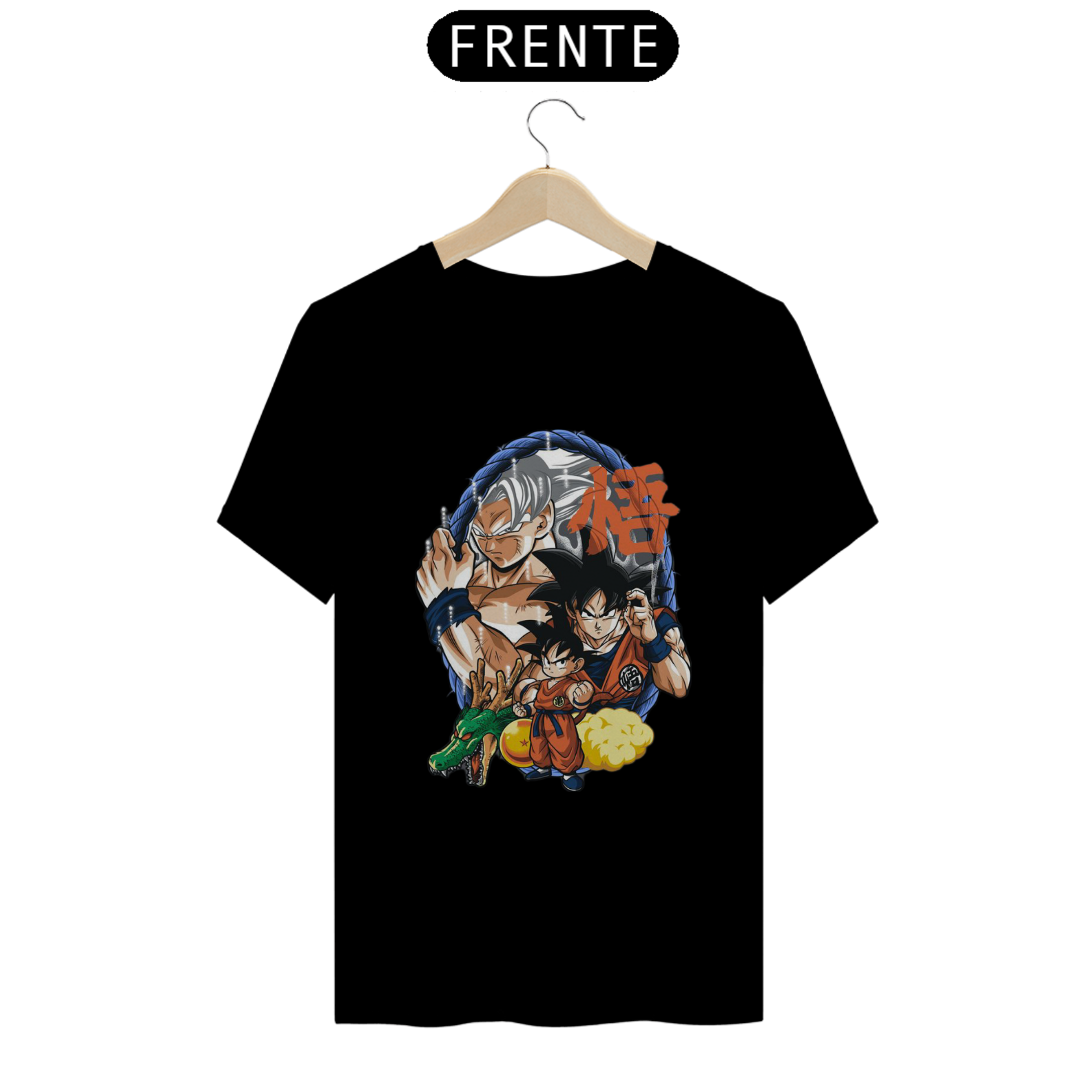 CAMISA GOKU 100% ALGODÃO, MALHA CARDADA