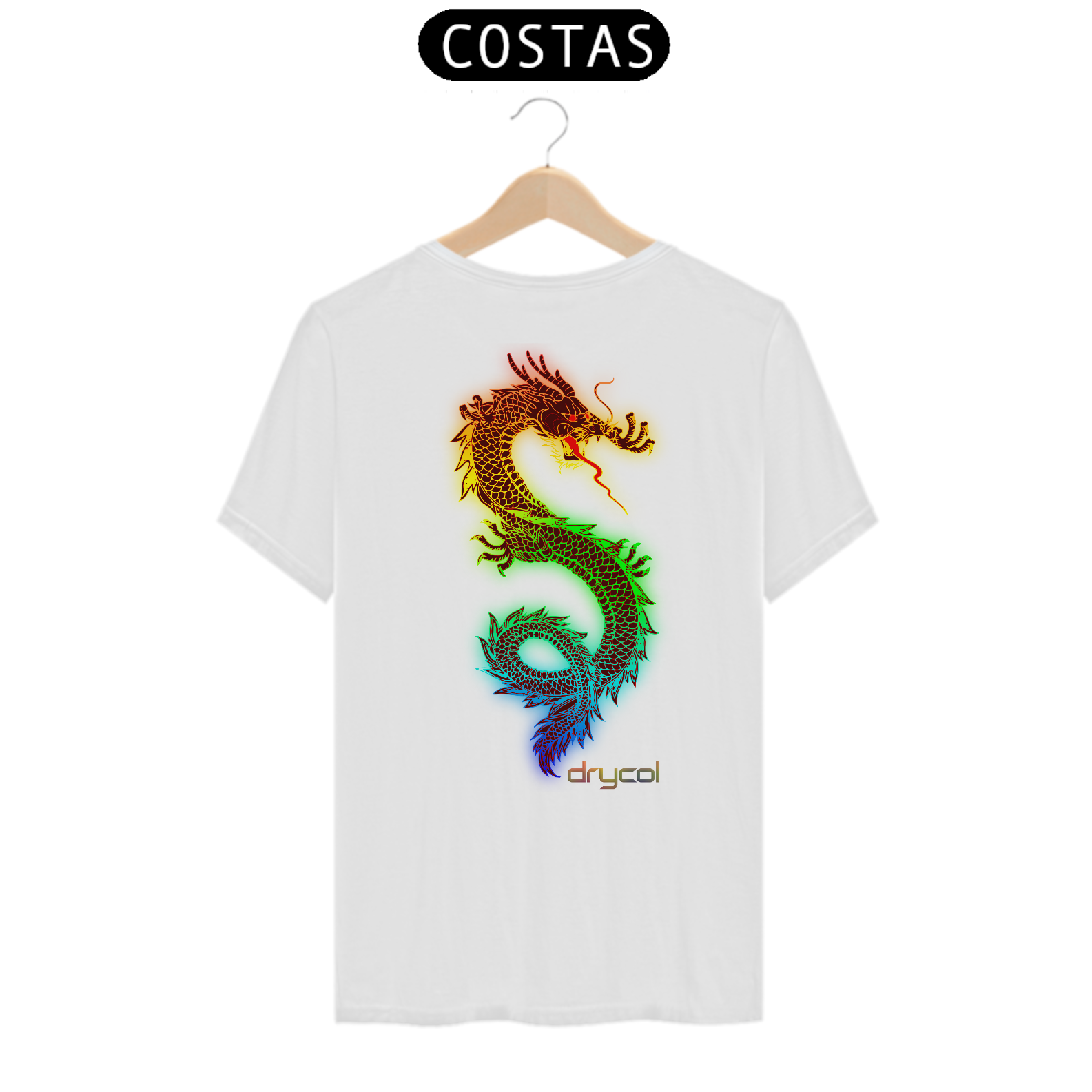 Camiseta T-shirt Unissex Dragão colorido