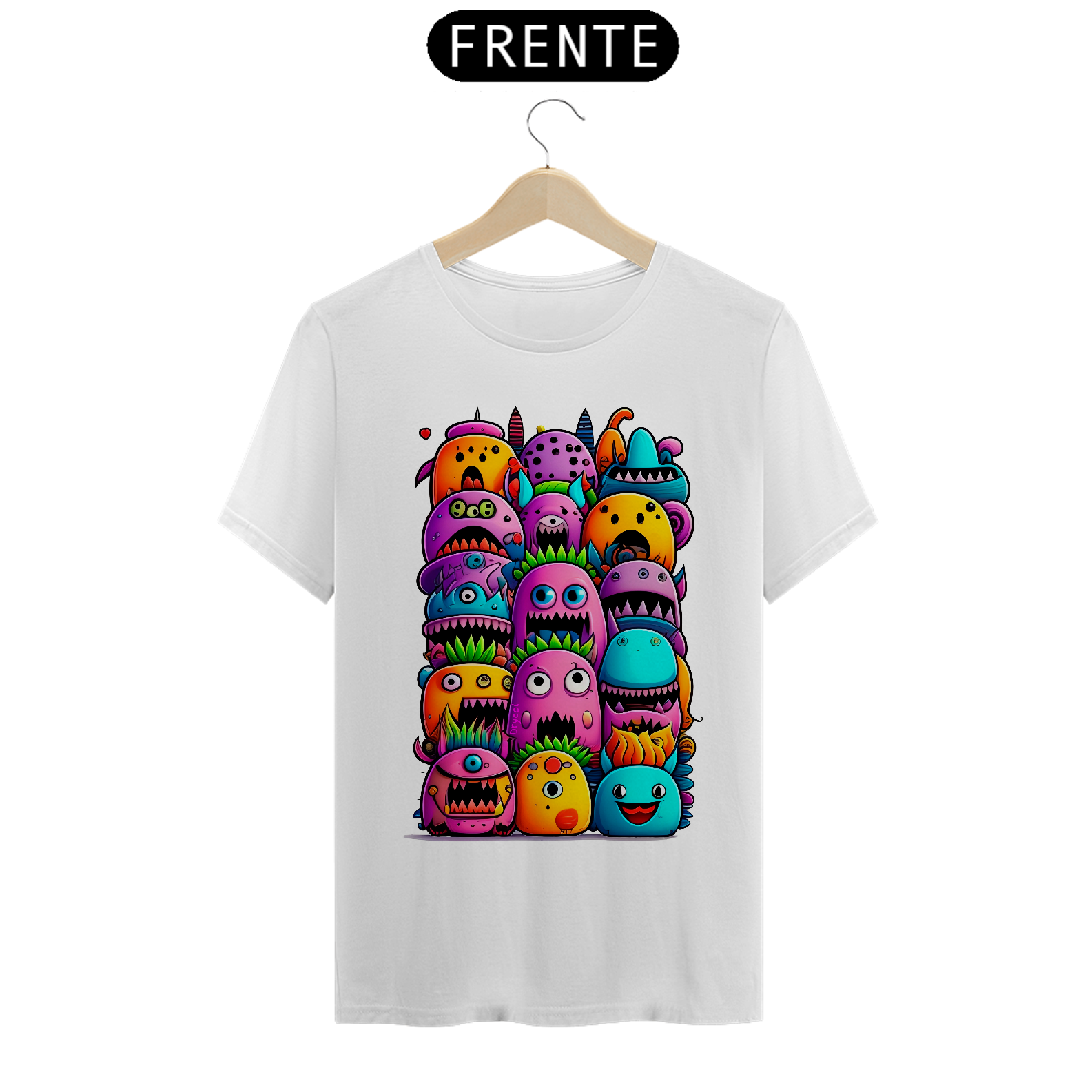 Nome do produto: Camiseta T-shirt Unissex Monstros Diferentes