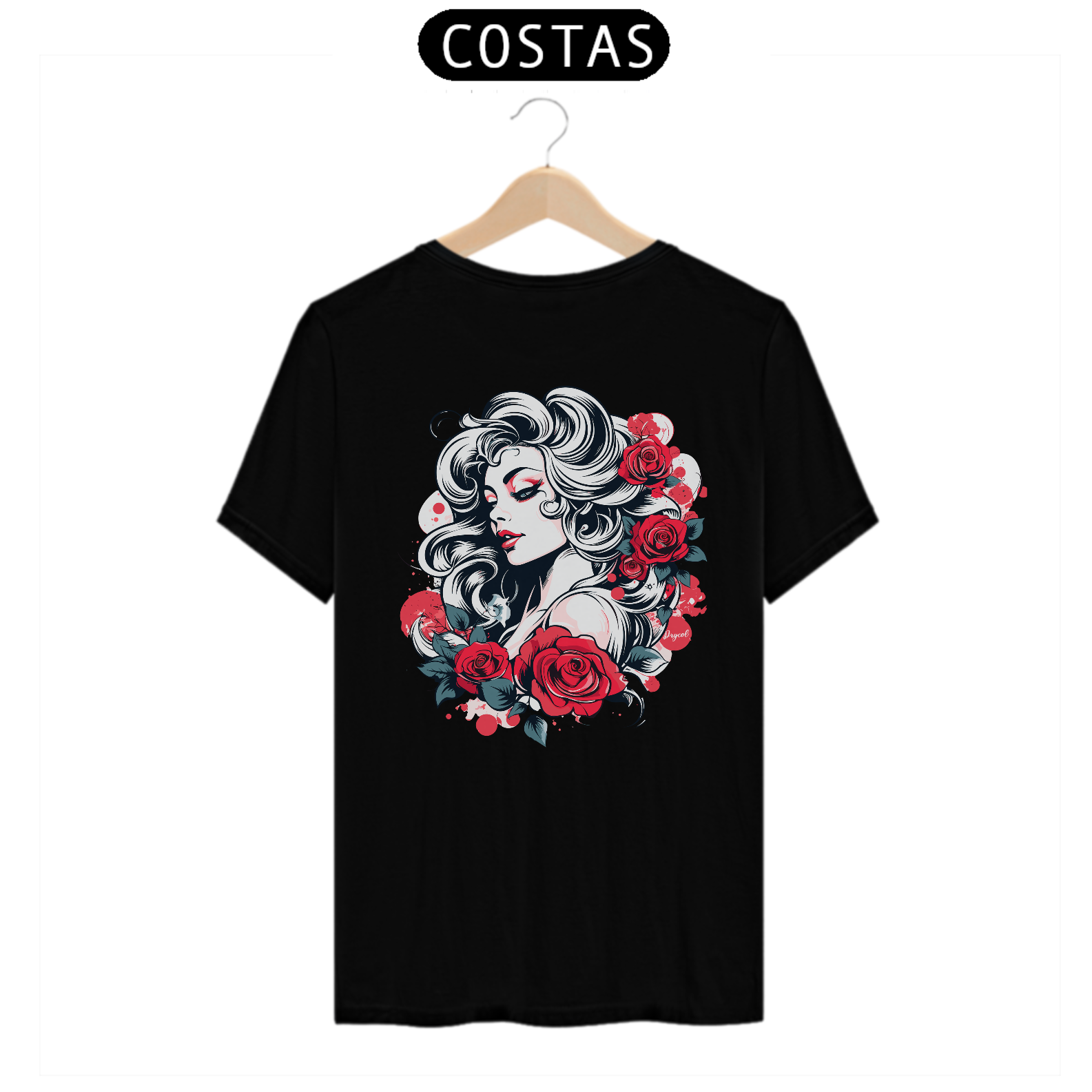 Camiseta T-shirt Unissex Musa e rosas costas