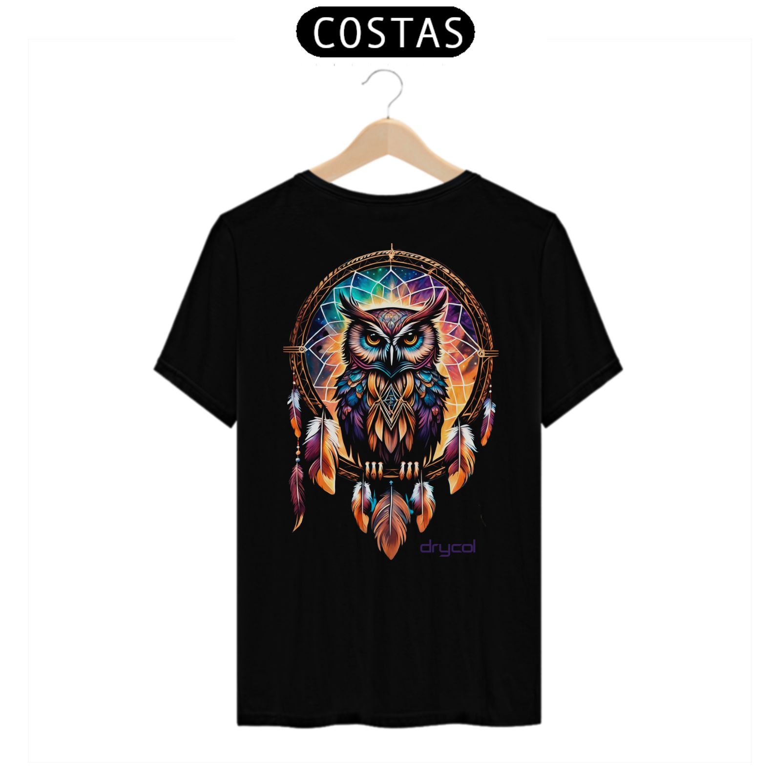 Camiseta T-shirt Unissex Coruja e Apanhador de sonhos