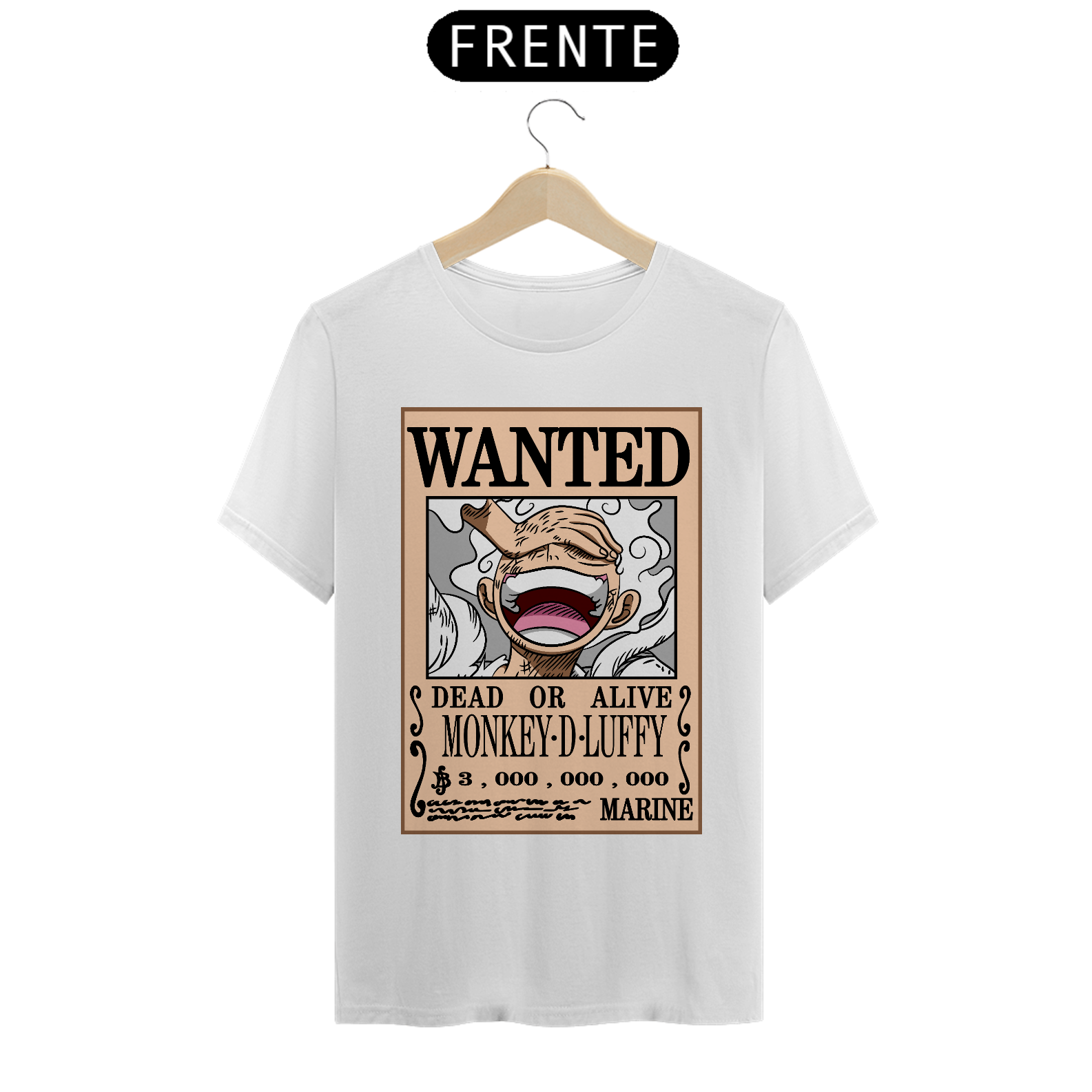 Camiseta masculina Cartaz Monkey D Luffy
