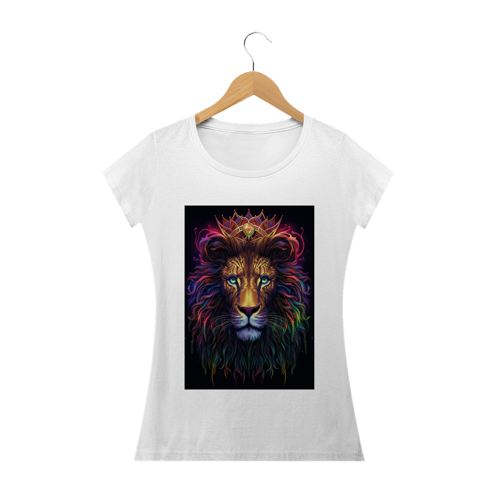 Camiseta feminina baby long Leão