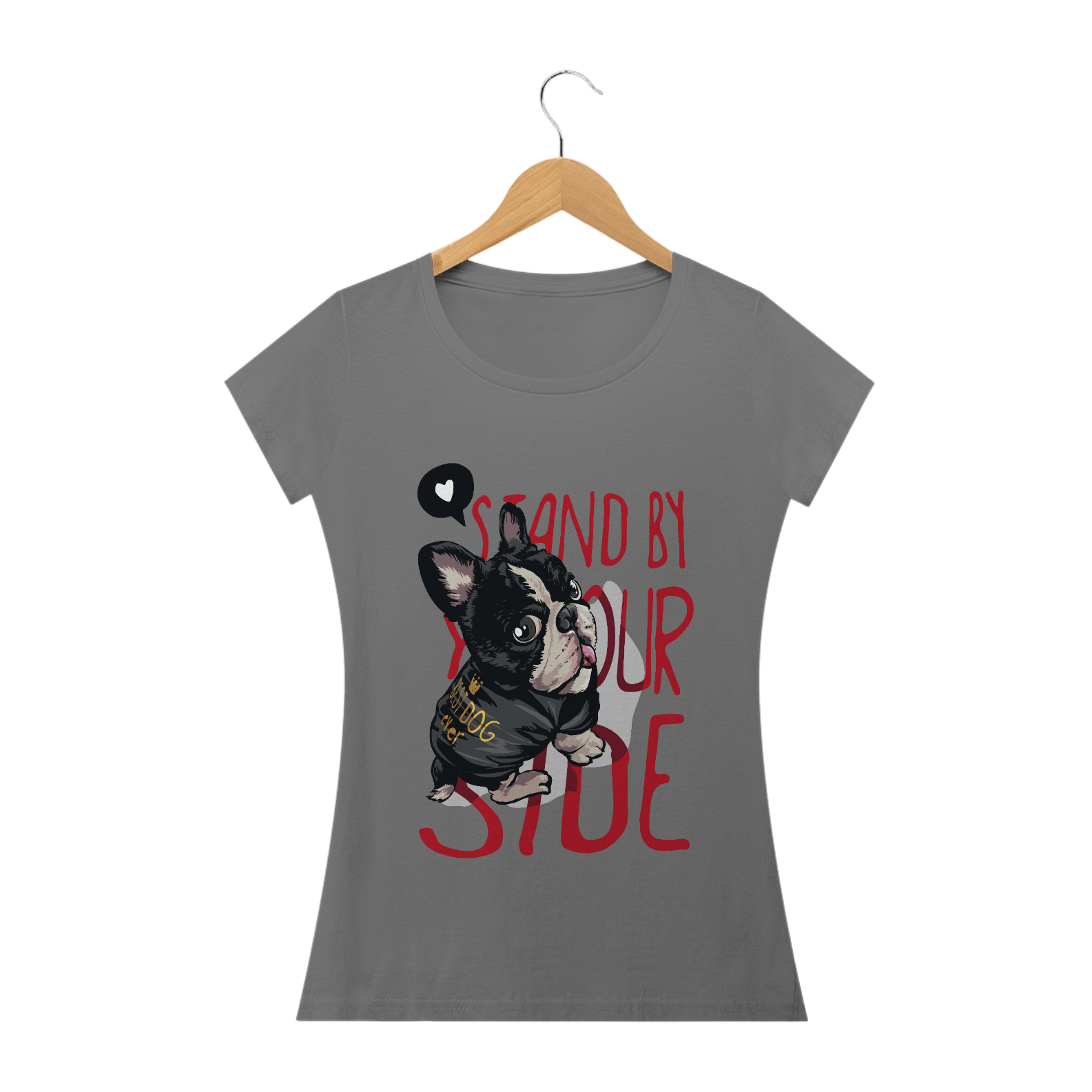 Camiseta feminina baby long estonada Puggy
