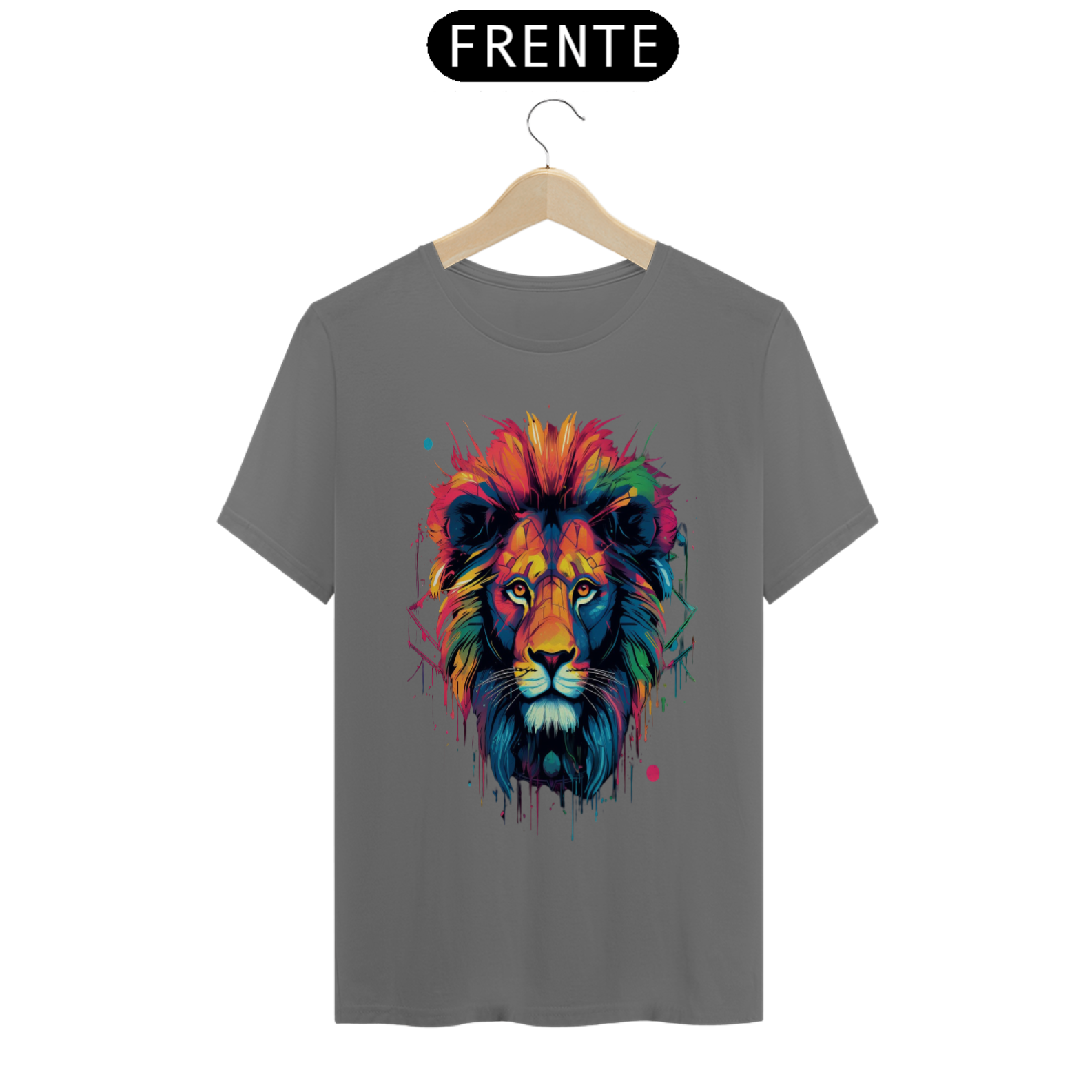 Camiseta masculina estonada Leão