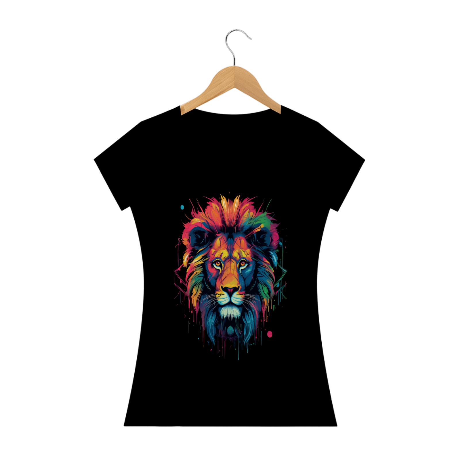 Camiseta feminina baby long Lion