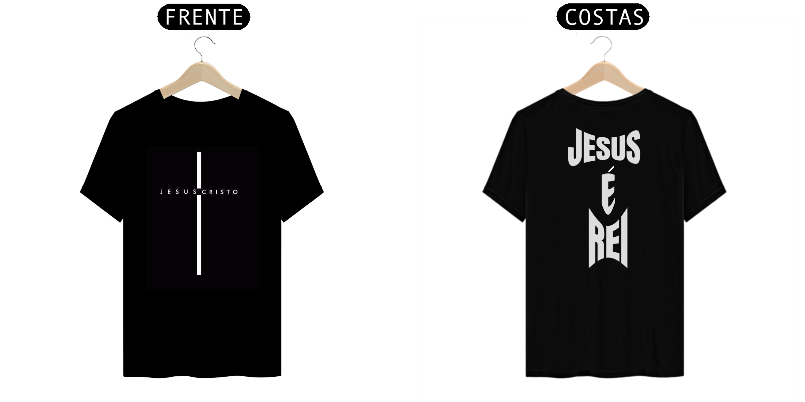T-shirt prime  Jesus/cruz - Jesus é rei 