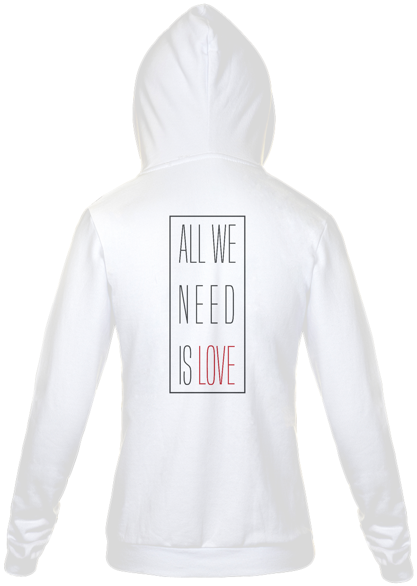 MOLETON COM ZIPER ALL WE NEED IS LOVE