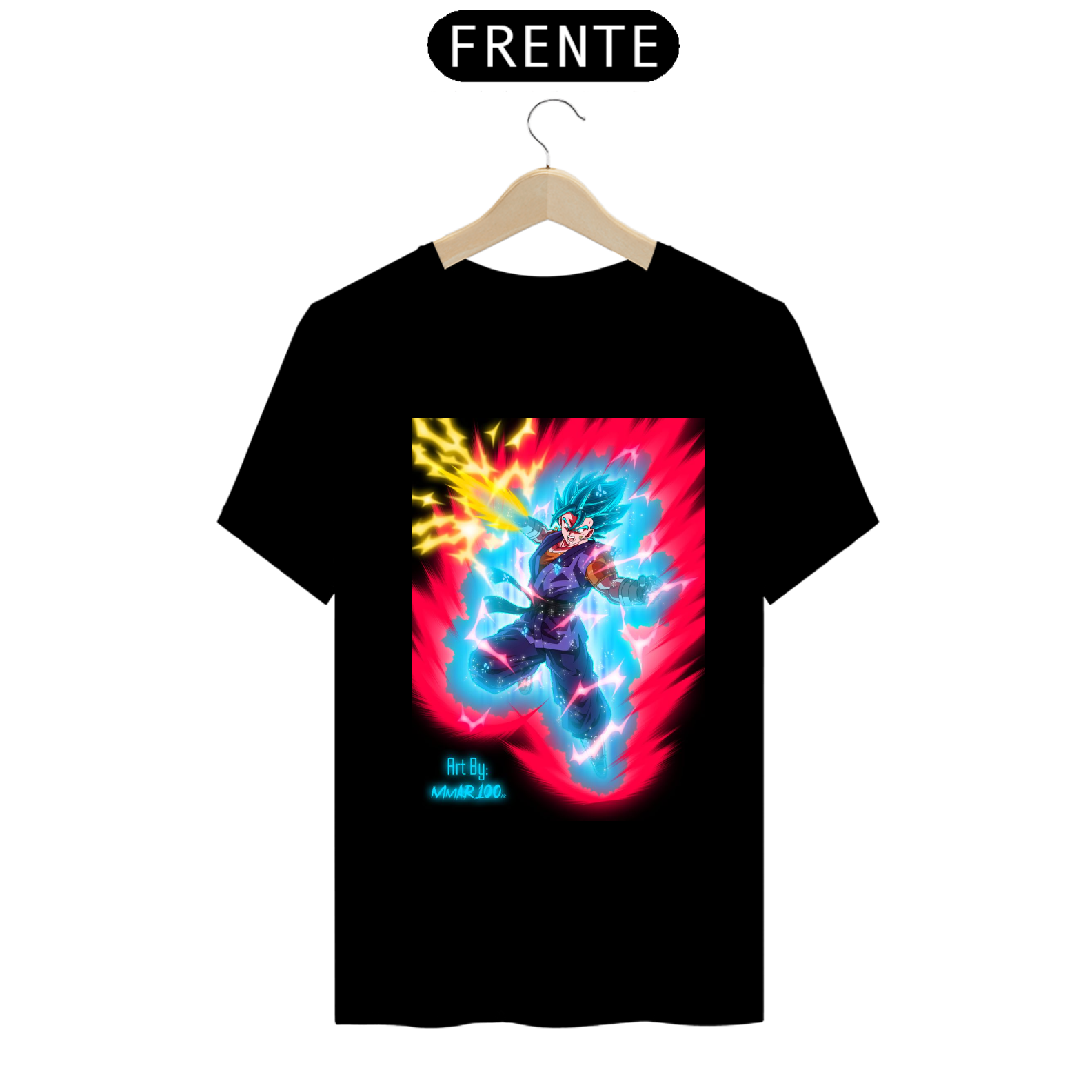 camisa preta vegito blue kaioken