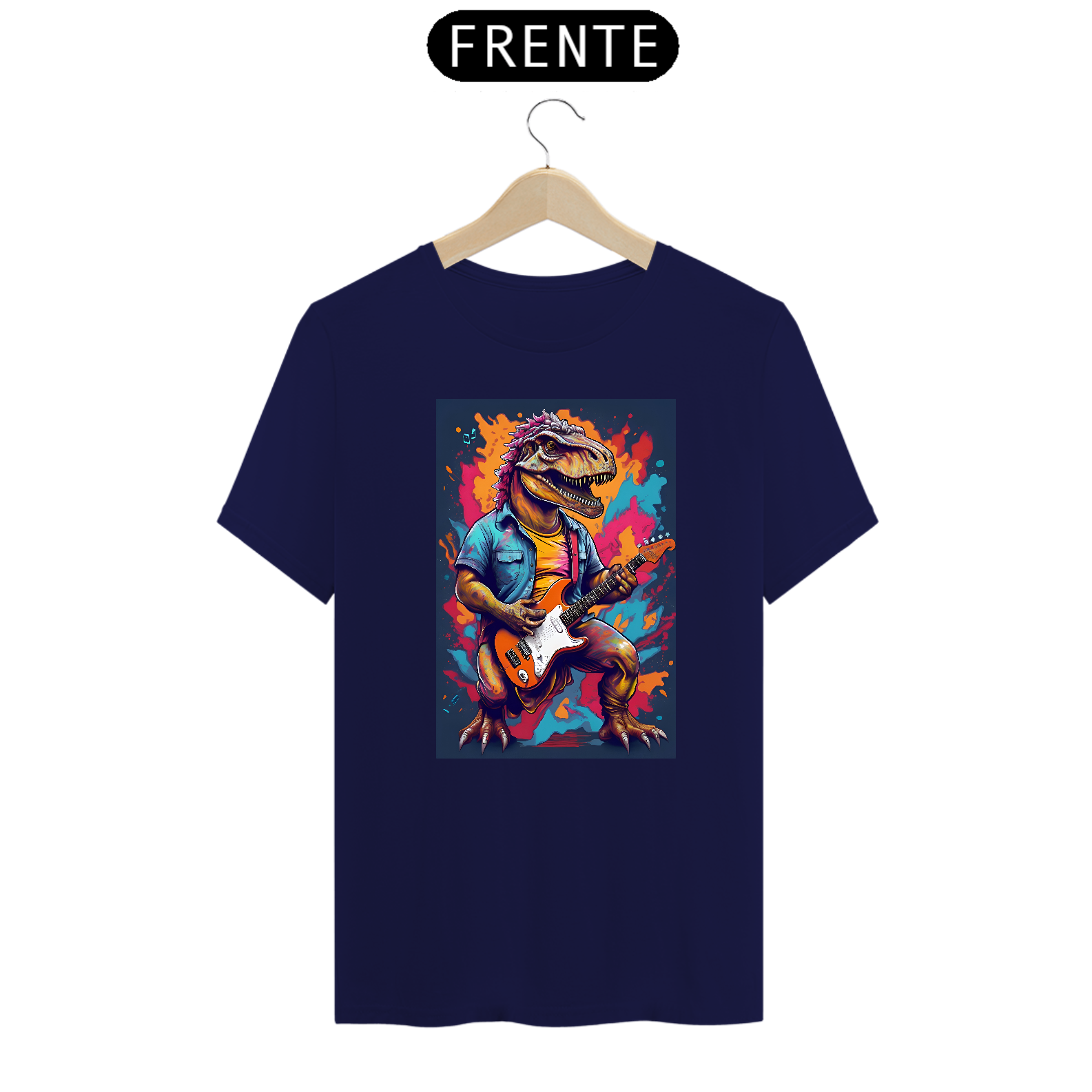 Camiseta t-rex guitarrista