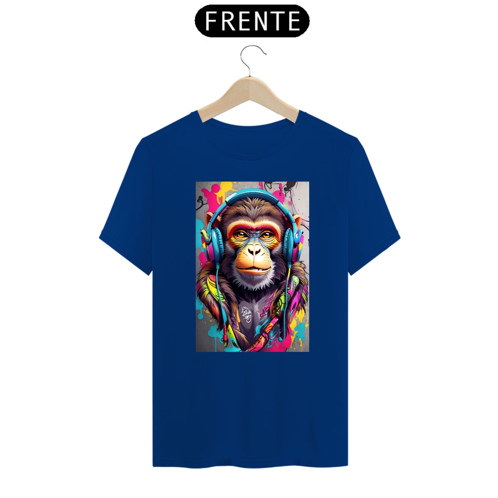 Camiseta macaco com fone