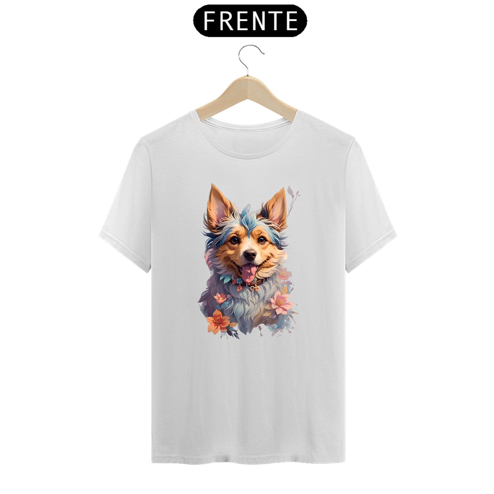 Camiseta cachorro florido
