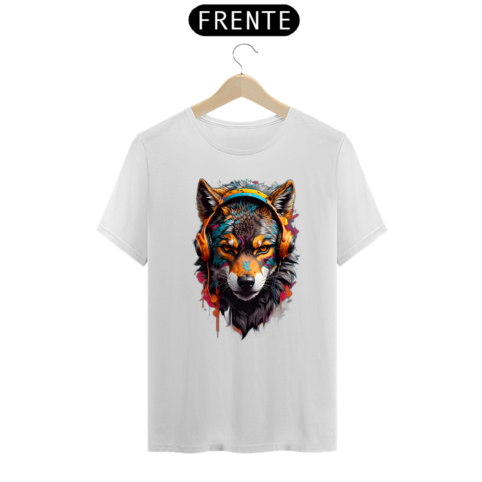 Camiseta Lobo com fone