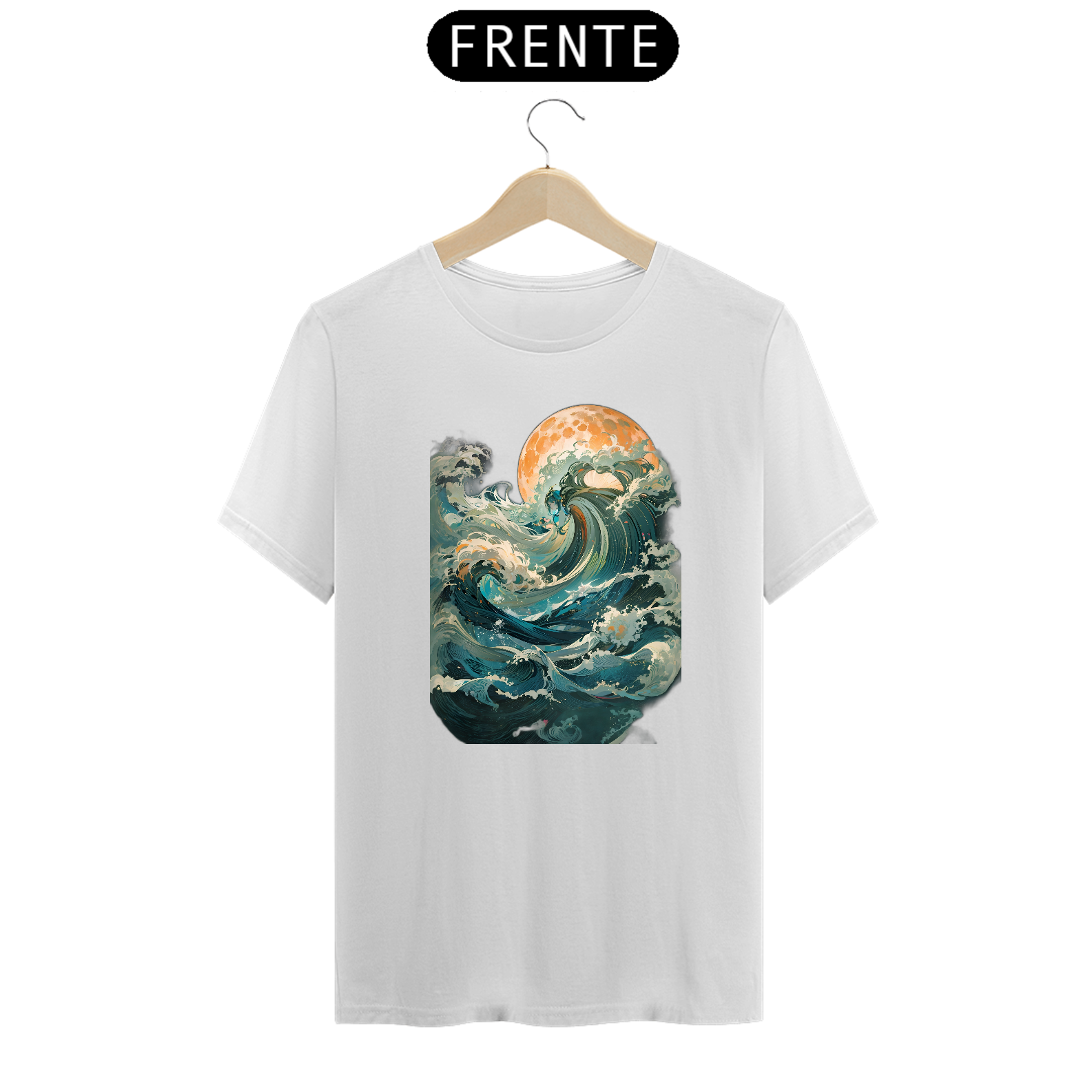 Camiseta ondas e lua