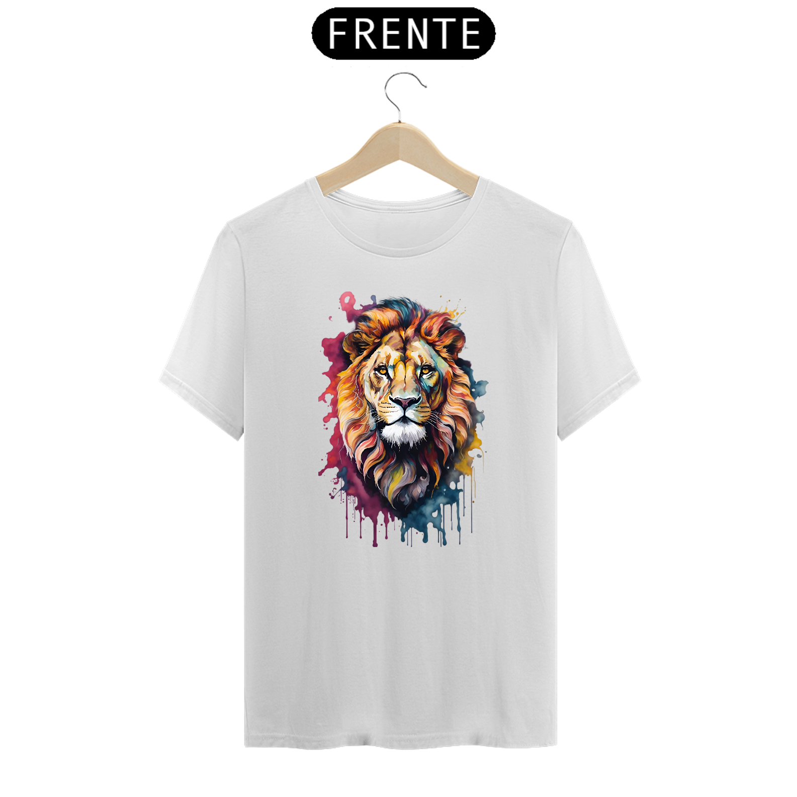 Camisa cara de leão colorido
